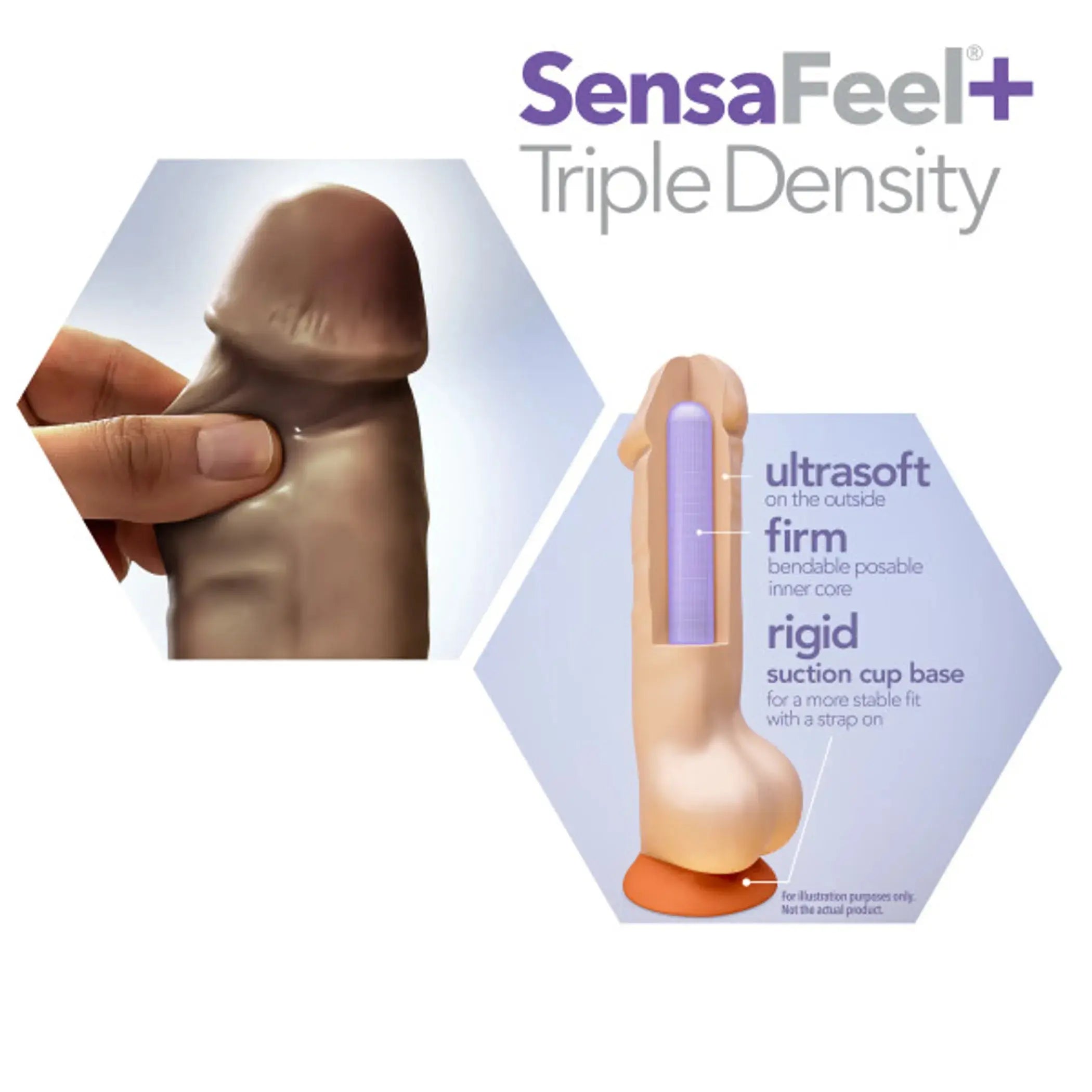 DR SKIN PLUS 8IN THICK DILDO W/ SQUEEZABLE BALLS CHOCOLATE Blush Novelties