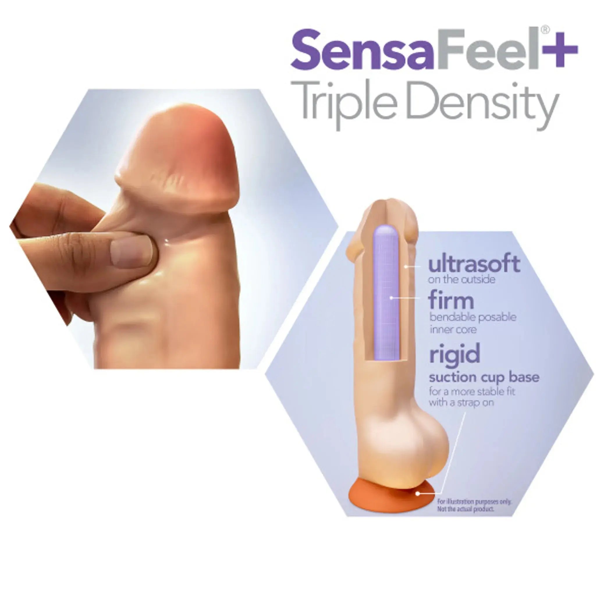 DR SKIN PLUS 8IN THICK DILDO W/ SQUEEZABLE BALLS VANILLA Blush Novelties