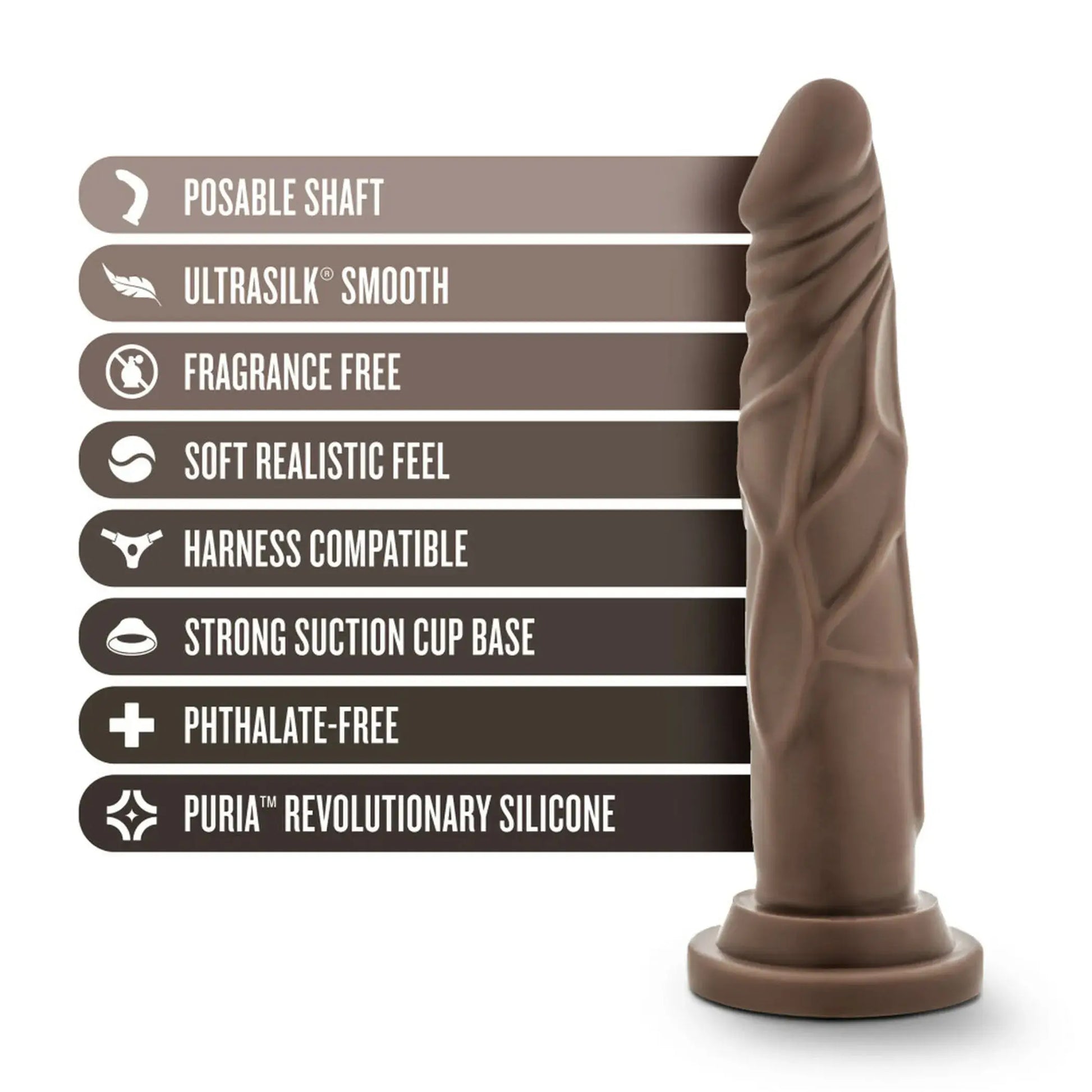 DR SKIN SILICONE DR CARTER 7 IN CHOCOLATE Blush Novelties
