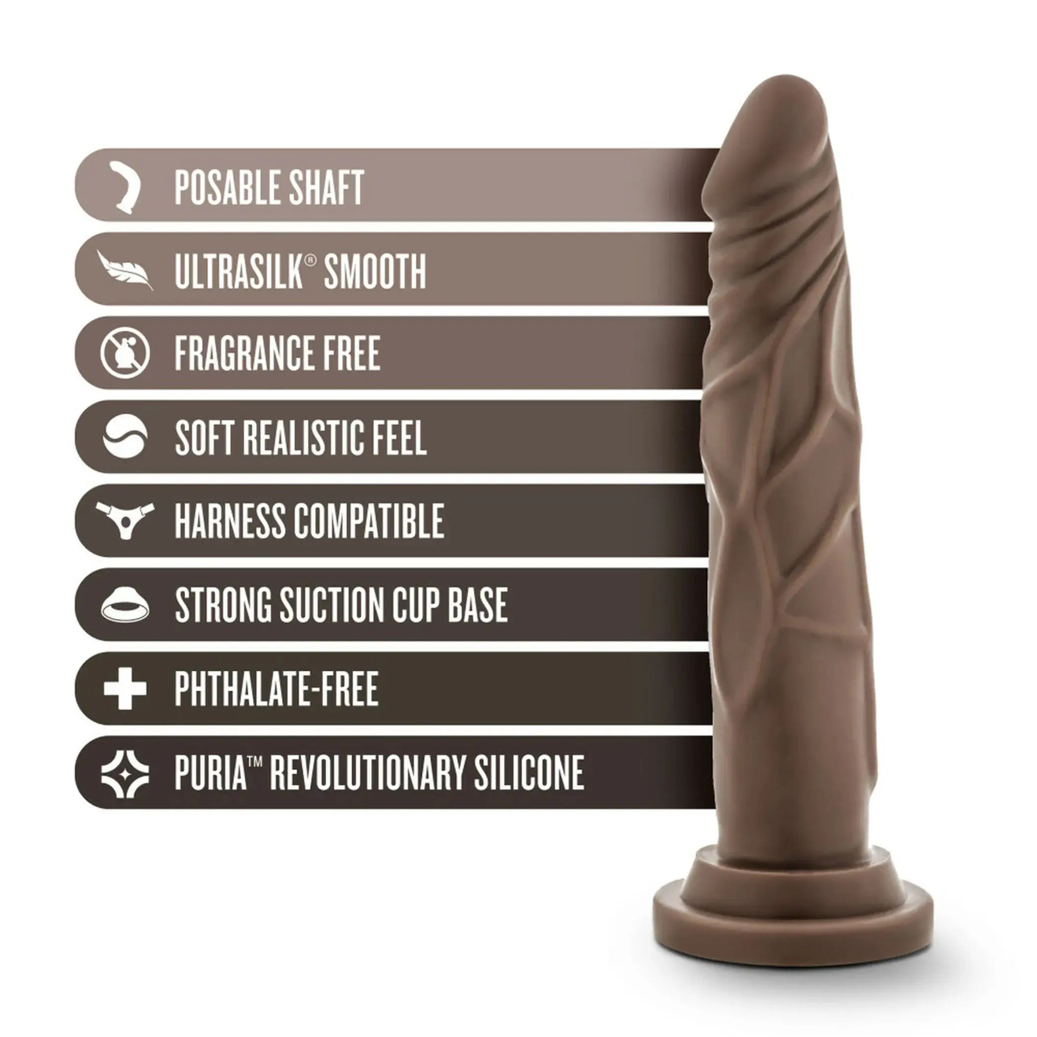 DR SKIN SILICONE DR CARTER 7 IN CHOCOLATE Blush Novelties