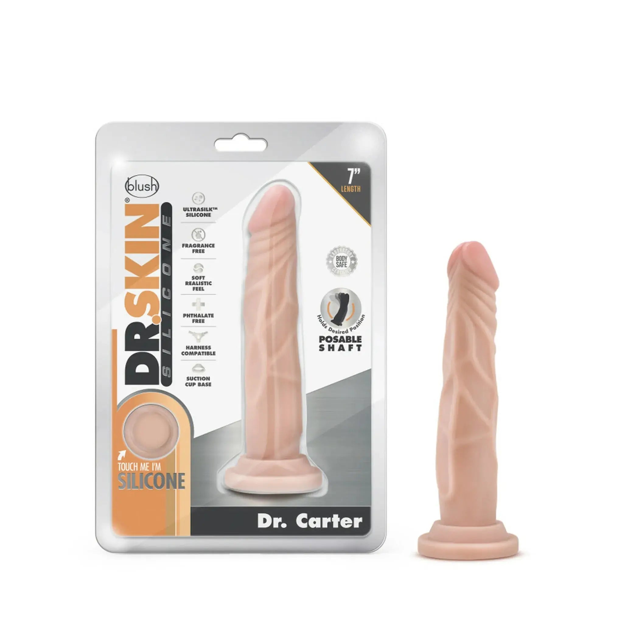 DR SKIN SILICONE DR CARTER 7 IN VANILLA Blush Novelties