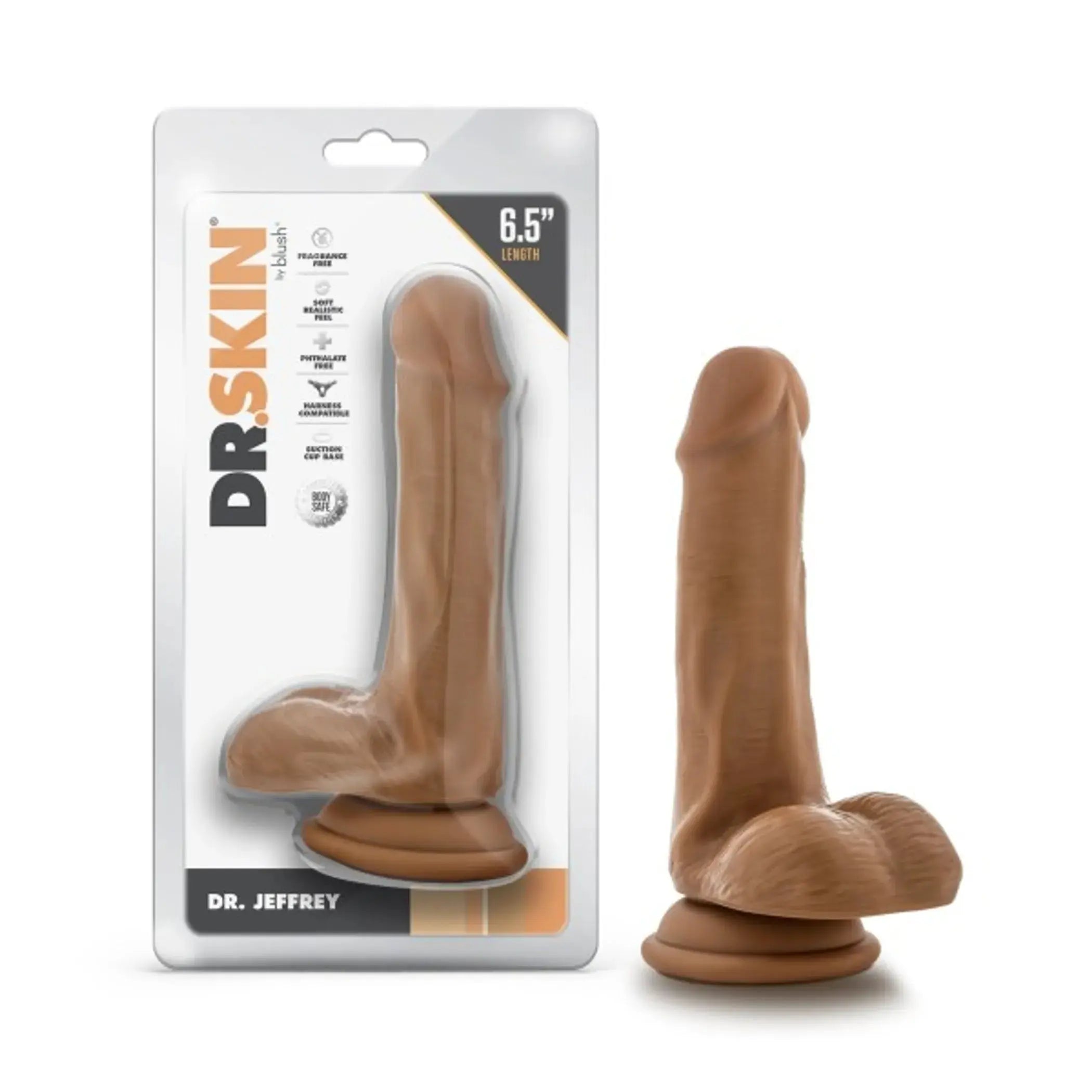 DR. SKIN DR. JEFFREY 6.5IN DILDO W/ BALLS TAN Blush Novelties