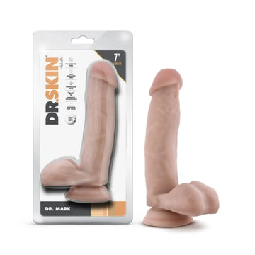 DR. SKIN DR. MARK 7IN DILDO W/ BALLS BEIGE Blush Novelties