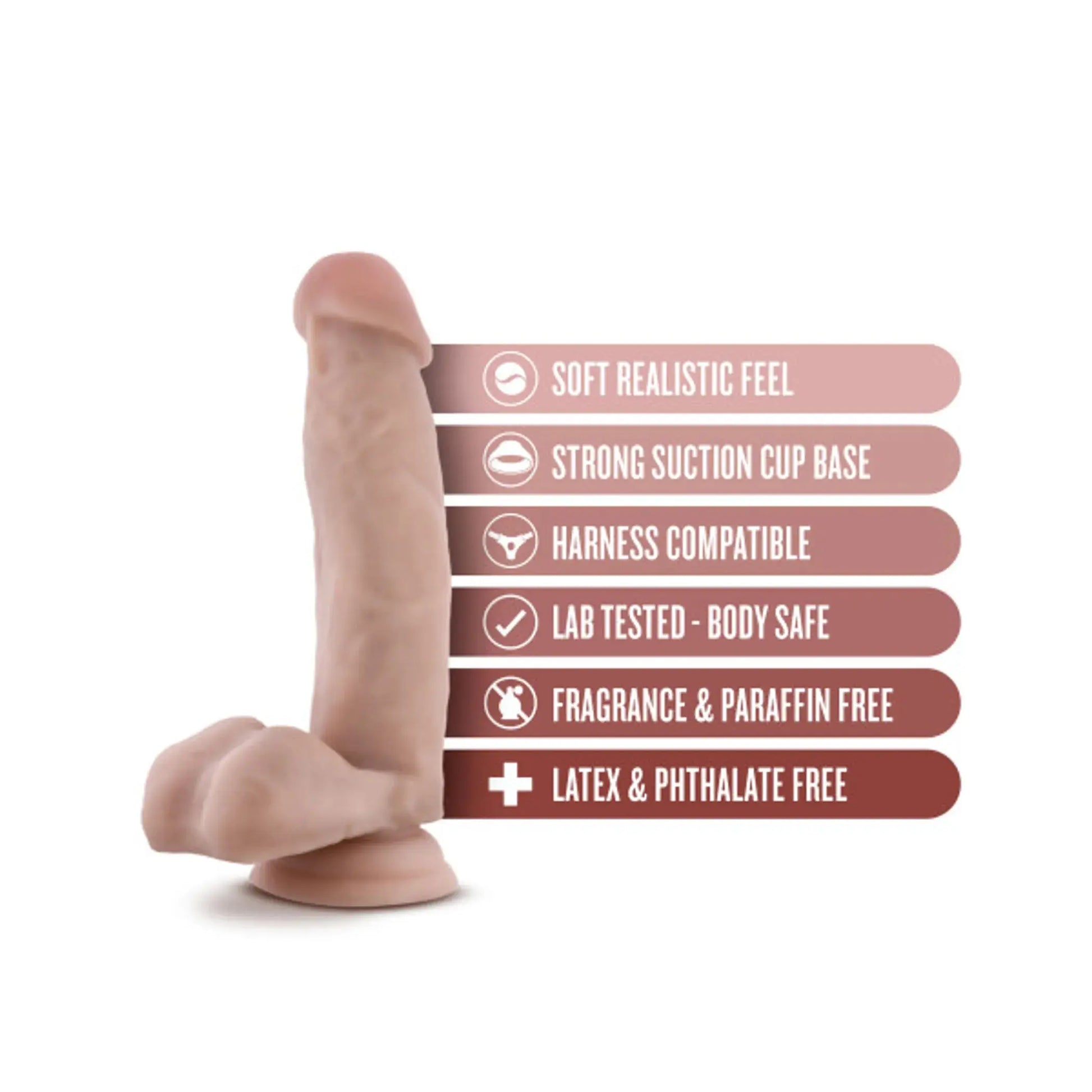 DR. SKIN DR. MARK 7IN DILDO W/ BALLS BEIGE Blush Novelties