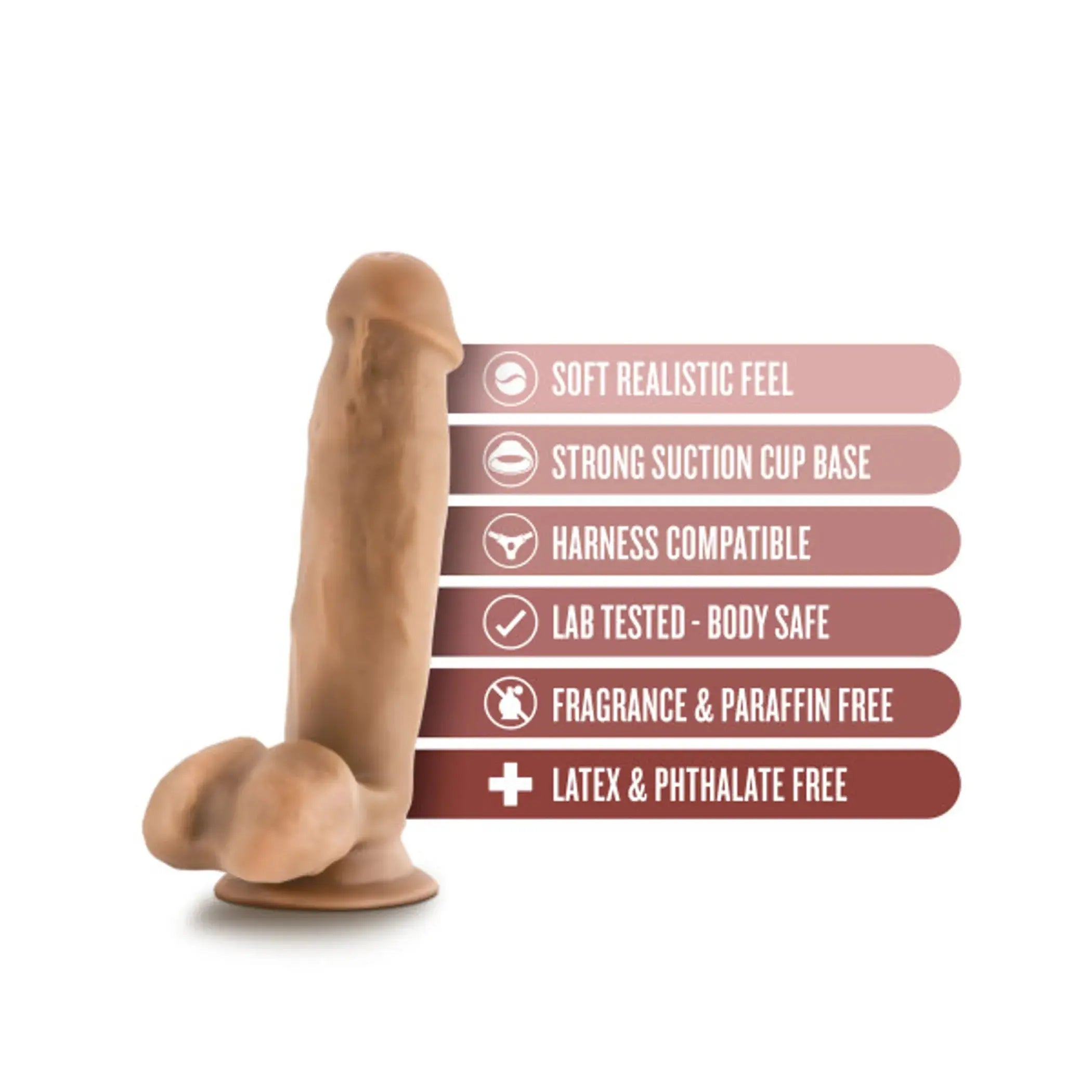DR. SKIN DR. MARK 7IN DILDO W/ BALLS TAN Blush Novelties