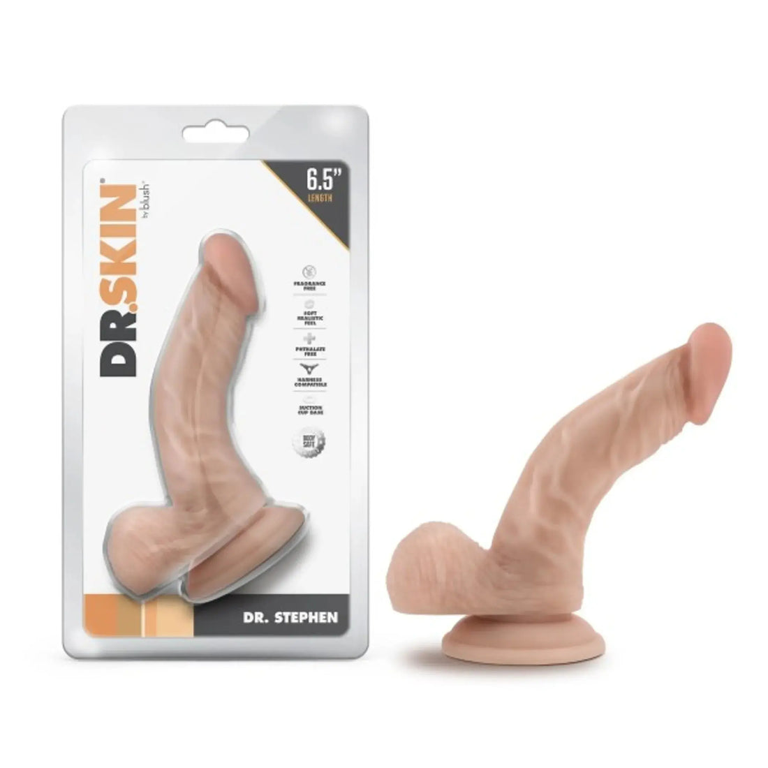 DR. SKIN DR. STEPHEN 6.5IN DILDO W/ BALLS BEIGE Blush Novelties