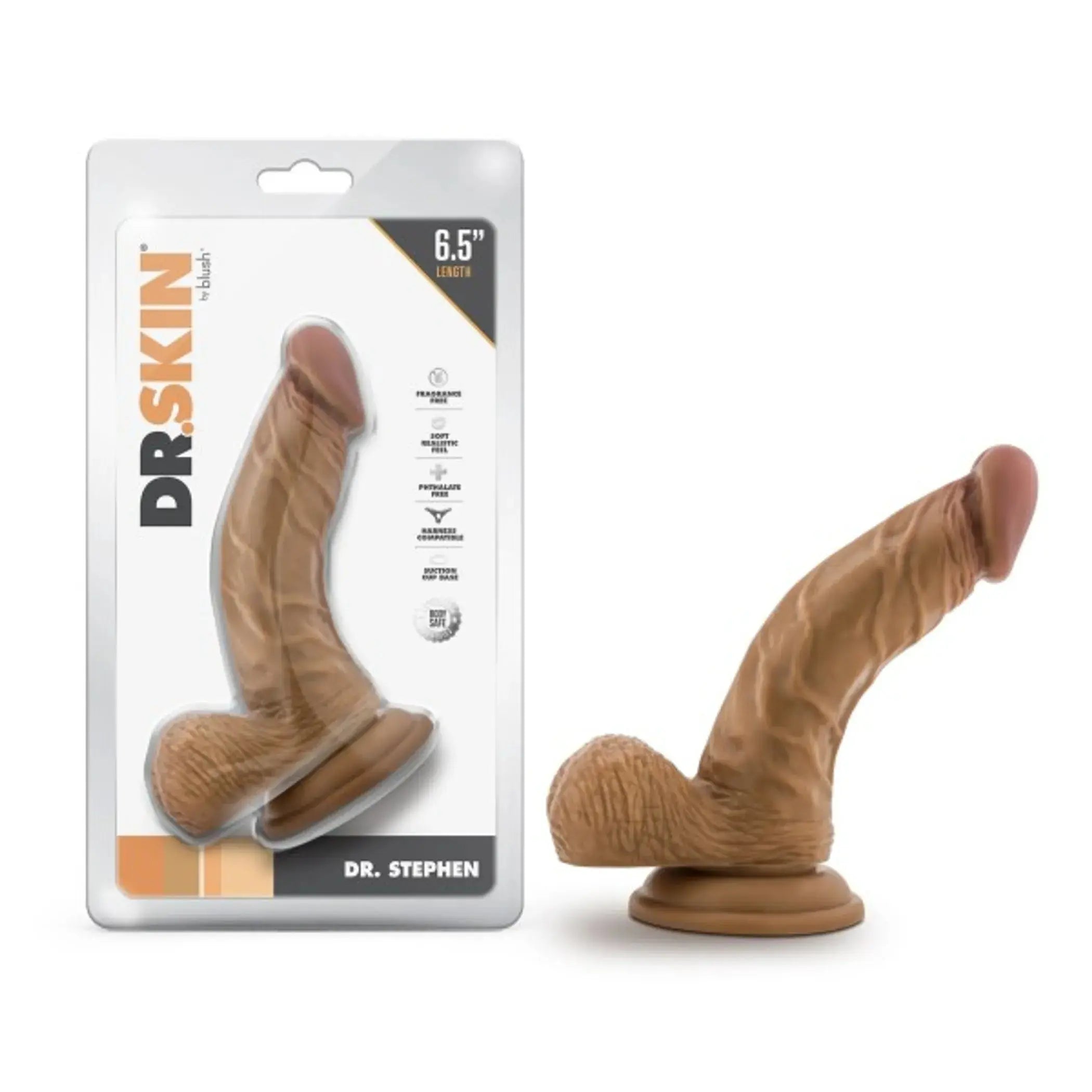 DR. SKIN DR. STEPHEN 6.5IN DILDO W/ BALLS TAN Blush Novelties