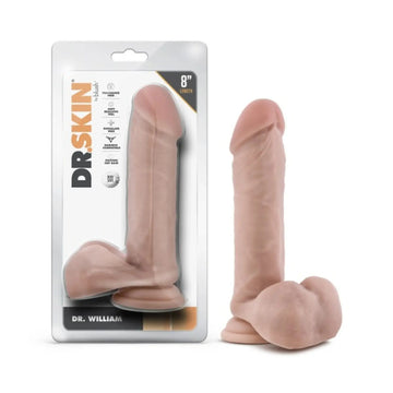 DR. SKIN DR. WILLIAM 8IN DILDO W/ BALLS BEIGE Blush Novelties