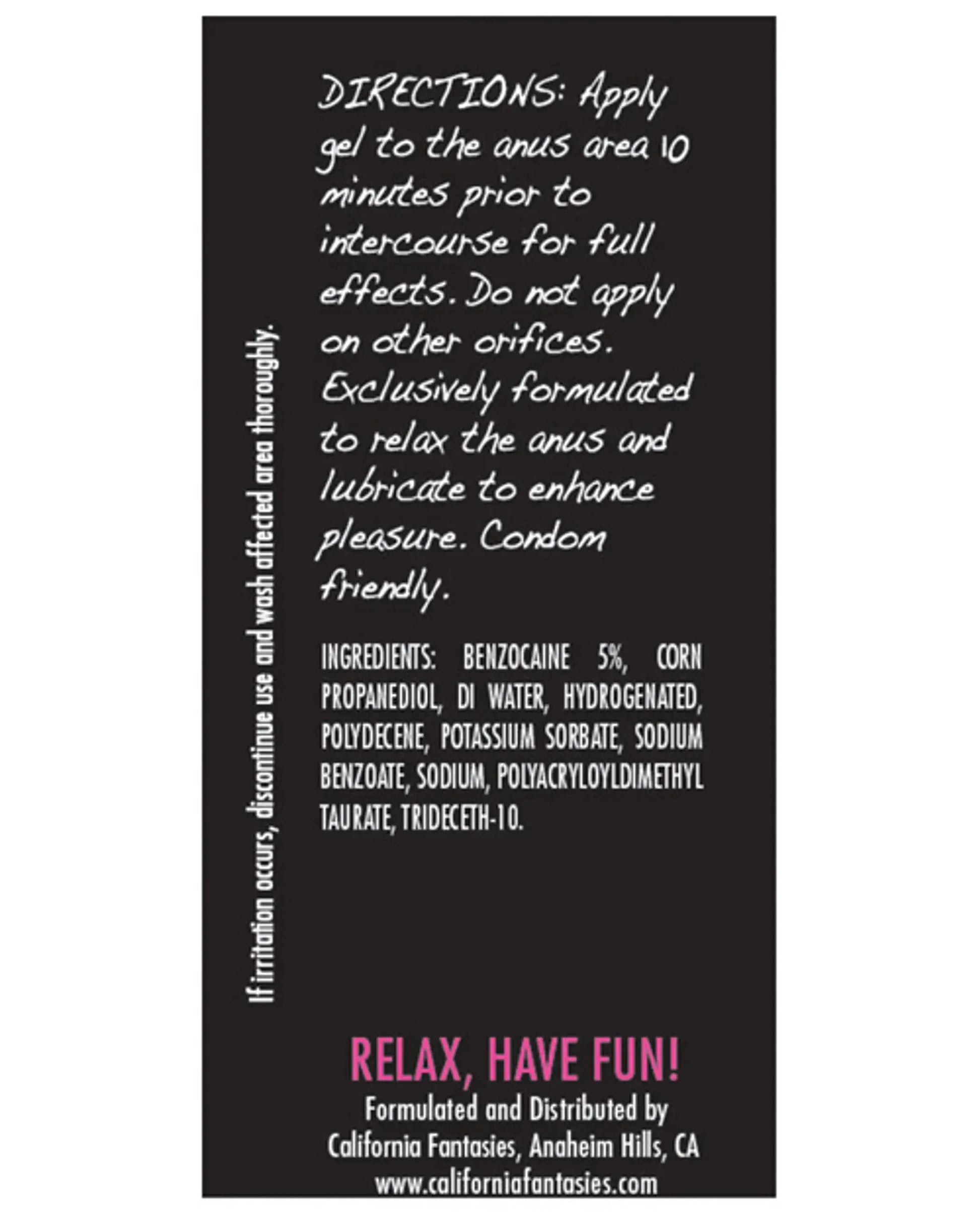 Dare Anal Desensitizing Cream ½ Oz California Fantasies