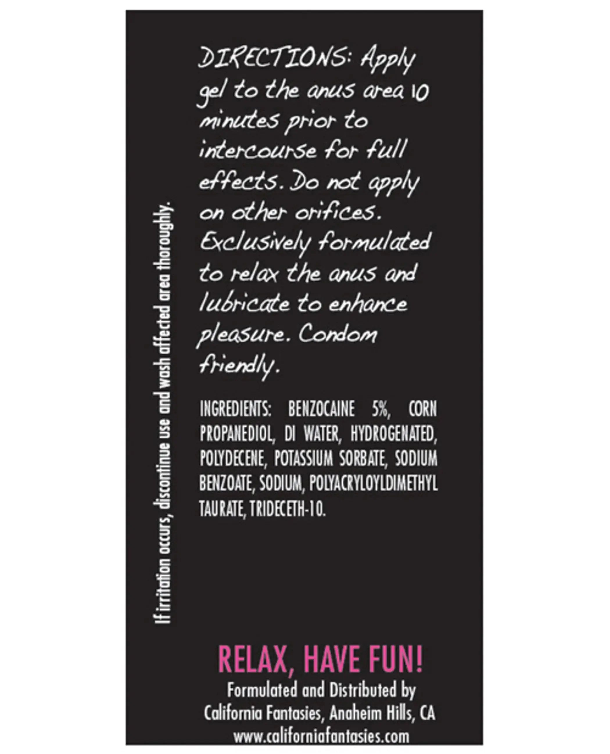 Dare Anal Desensitizing Cream ½ Oz California Fantasies