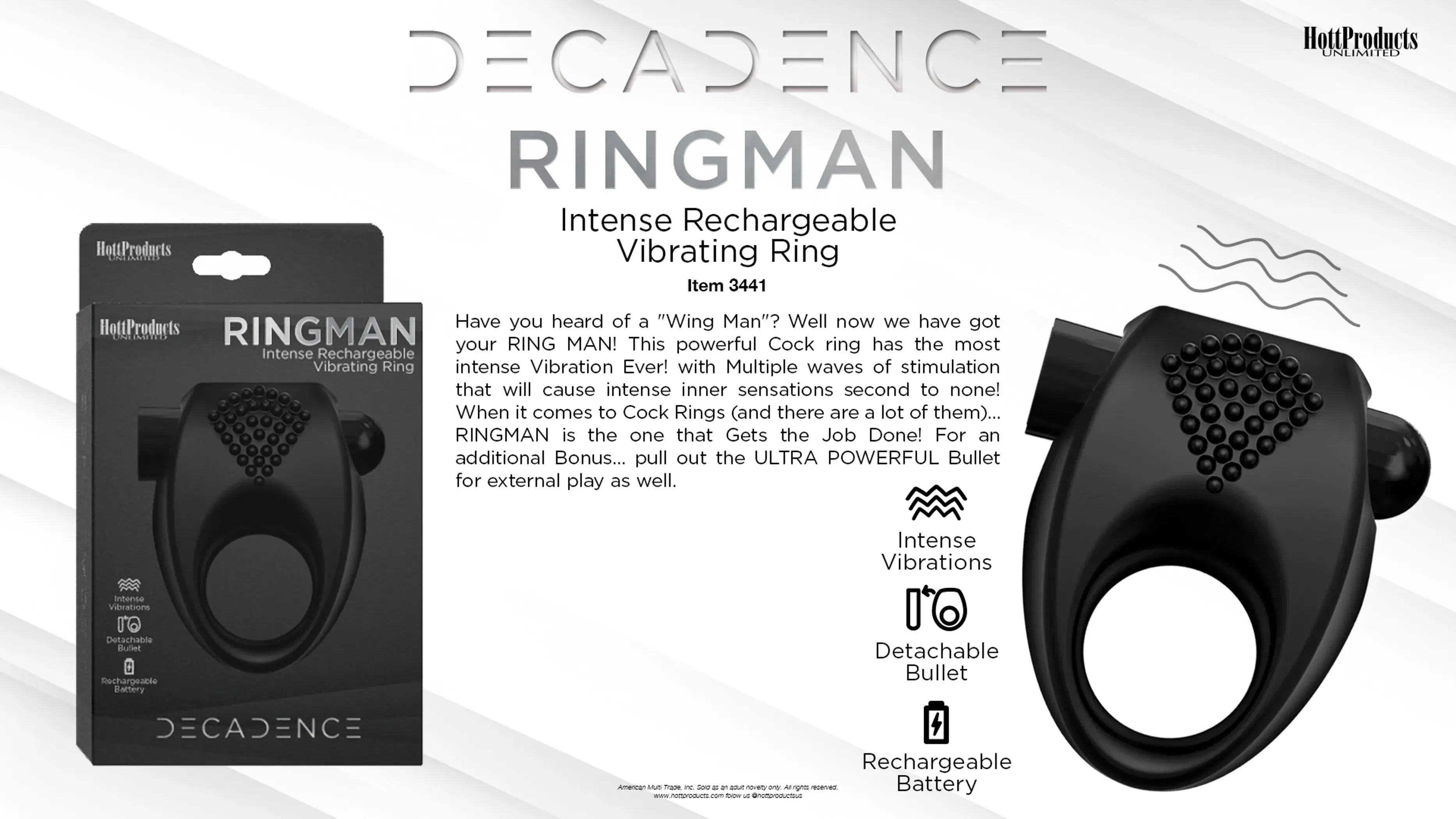Decadence Ringman Vibrati Cock Ring HOTT Products