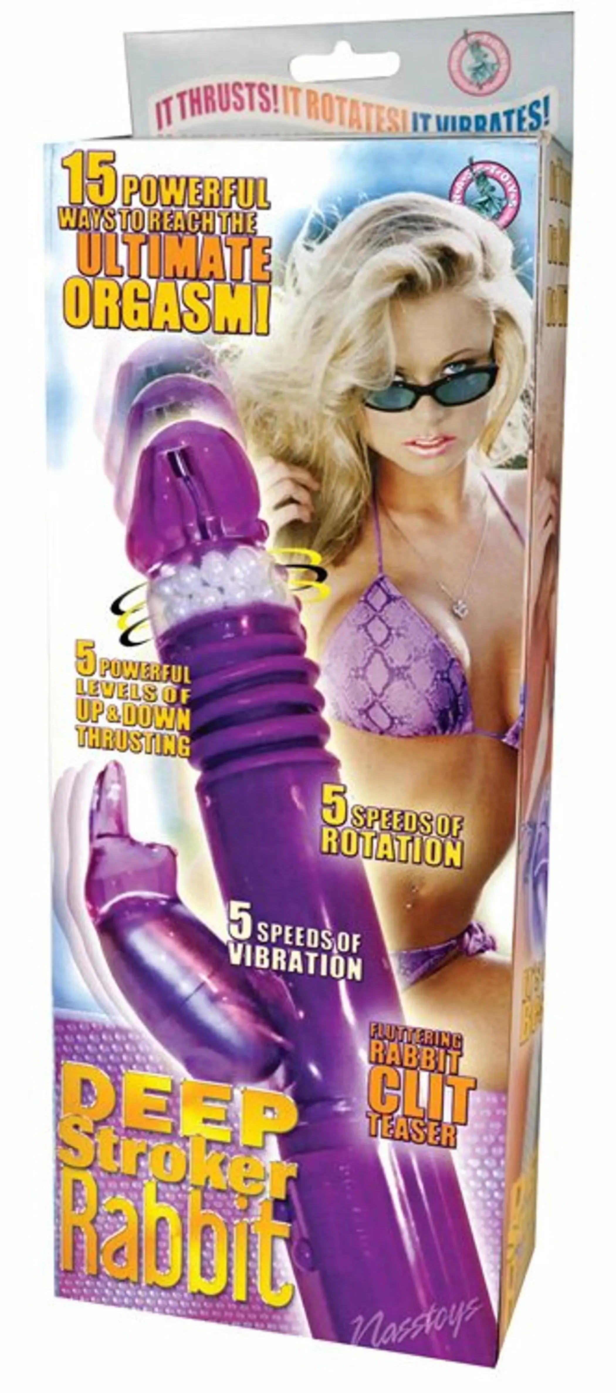 Deep Stroker Rabbit Vibrator Purple Nasstoys
