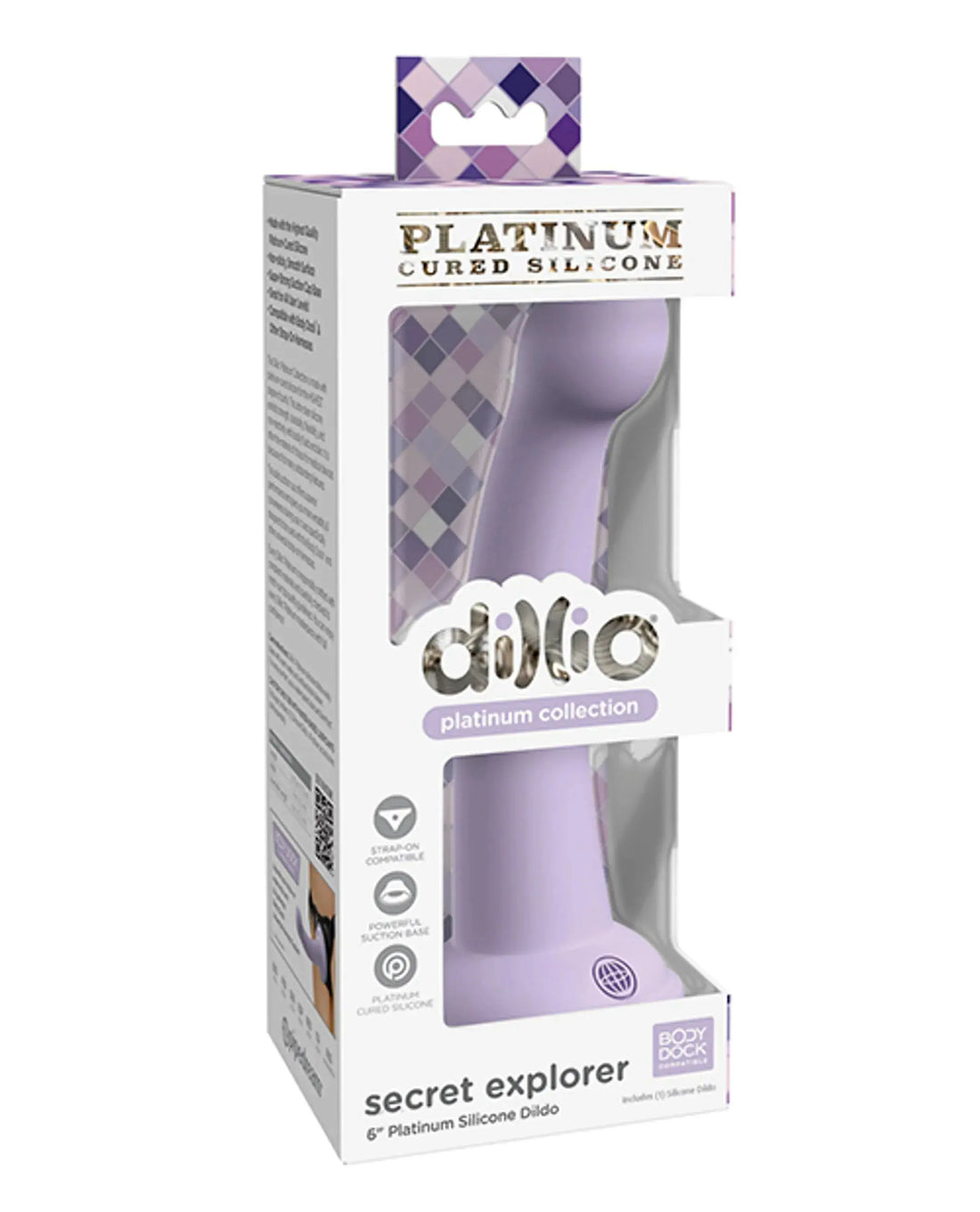 Dillio Platinum 6in Secret Explorer Purple Pipedream Products