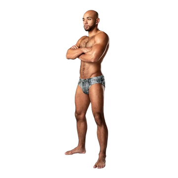 DIRTY DENIM BIKINI BLUE SMALL Male Power Lingerie