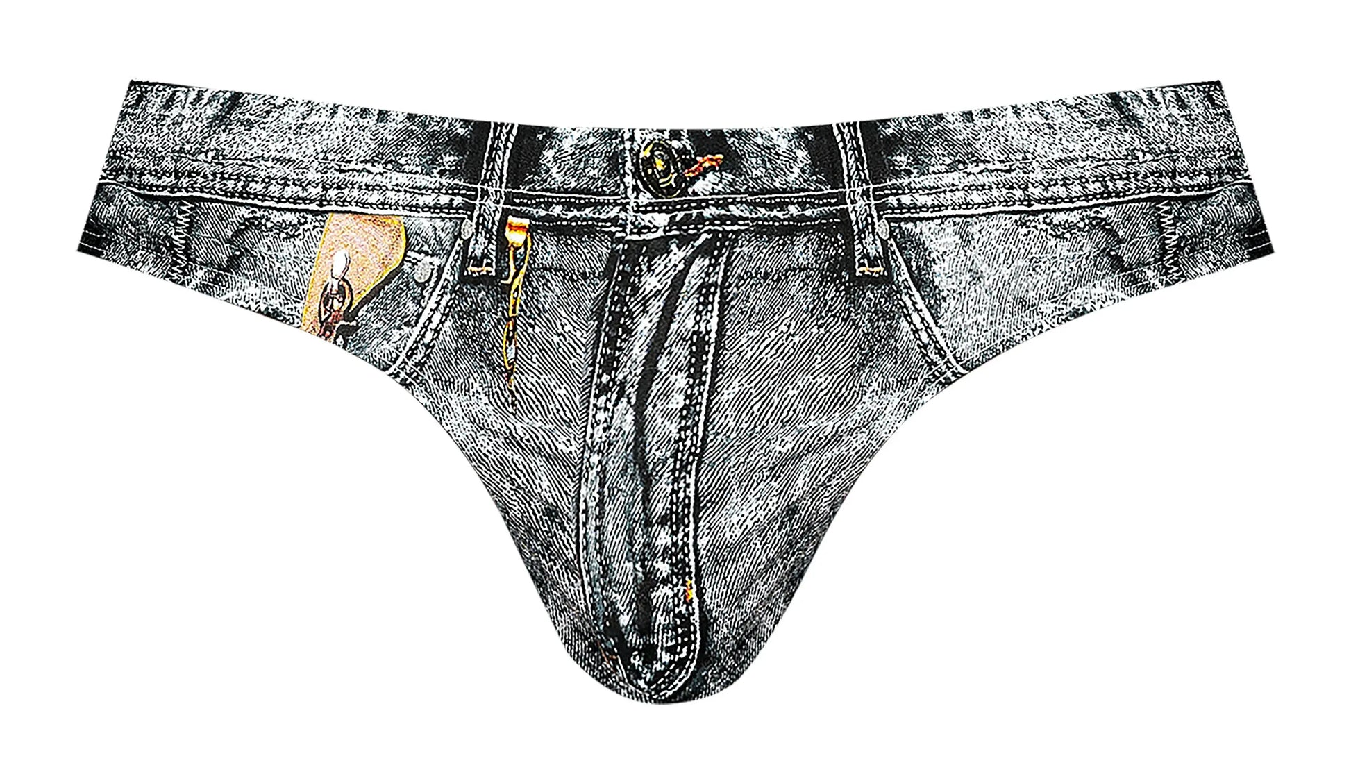 Dirty Denim Bikini Blue Medium Male Power Lingerie
