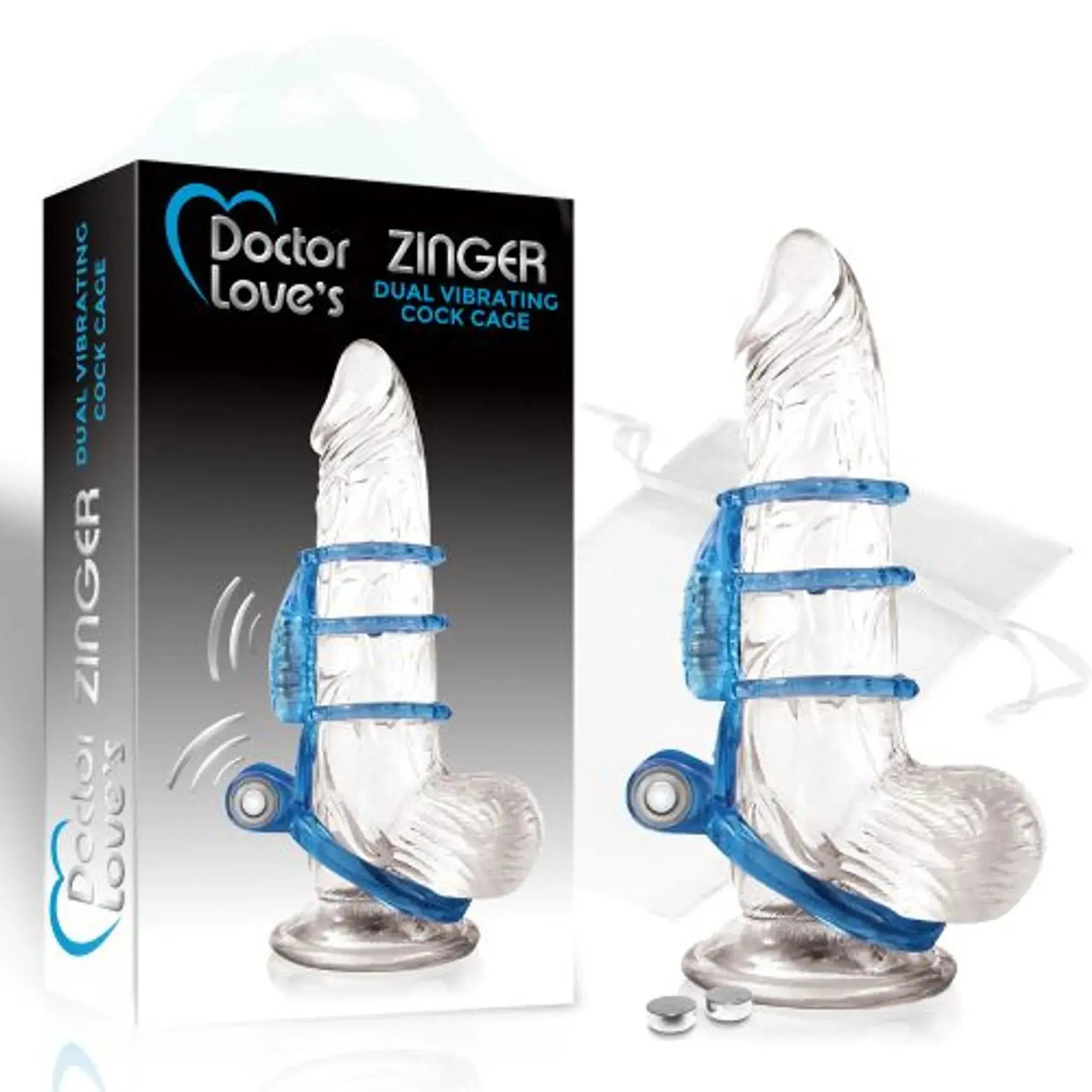 Doctor Love Zinger Dual Vibrating Sleeve Blue Doctor Love