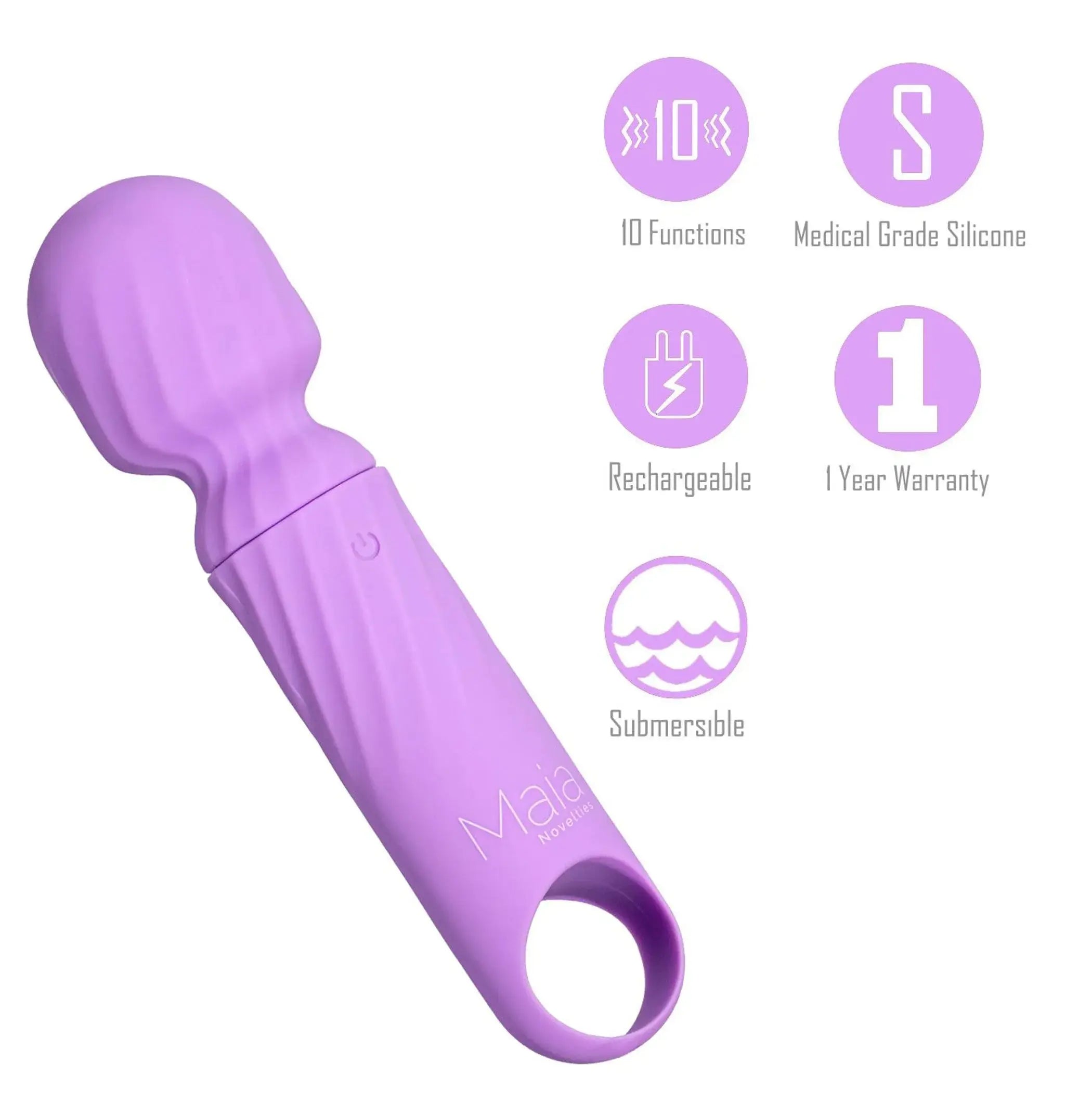 Dolly Purple Silicone Mini Wand Rechargeable Maia Toys