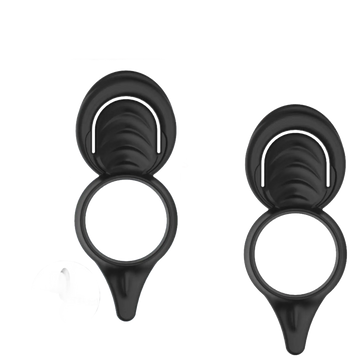 MY COCKRING DOUBLE LOOP COCK RING & SCROTUM CINCH BLACK Nasstoys