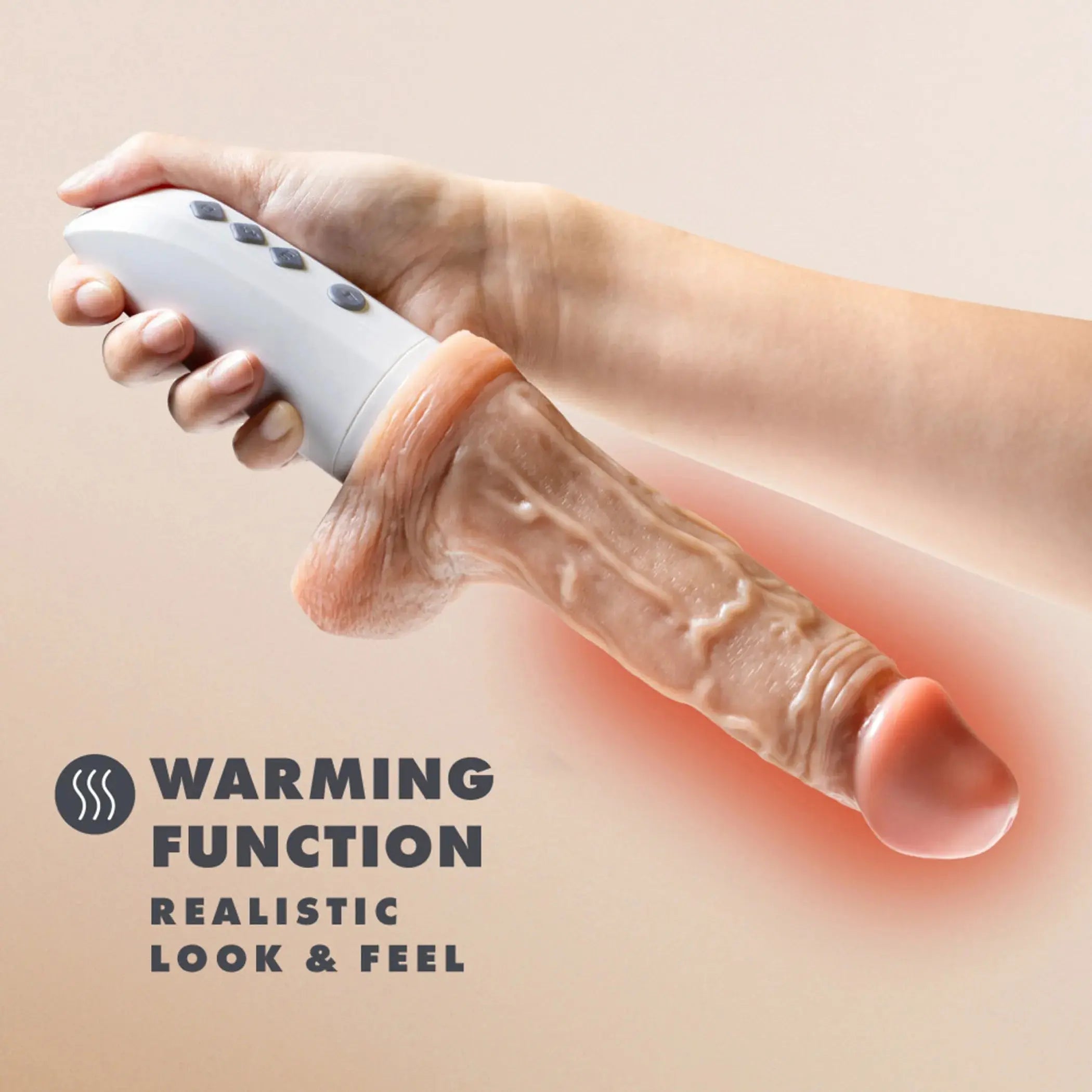 Dr Skin Silicone Dr Hammer 7 Inch Thrusting Dildo With Handle Beige Blush Novelties