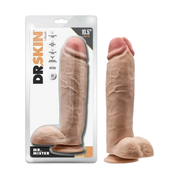 DR. SKIN DR. MISTER 10.5IN DILDO W/ BALLS BEIGE Blush Novelties