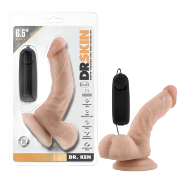 DR SKIN DR KEN 6.5IN VIBRATING COCK W/ SUCTION CUP VANILLA Blush Novelties