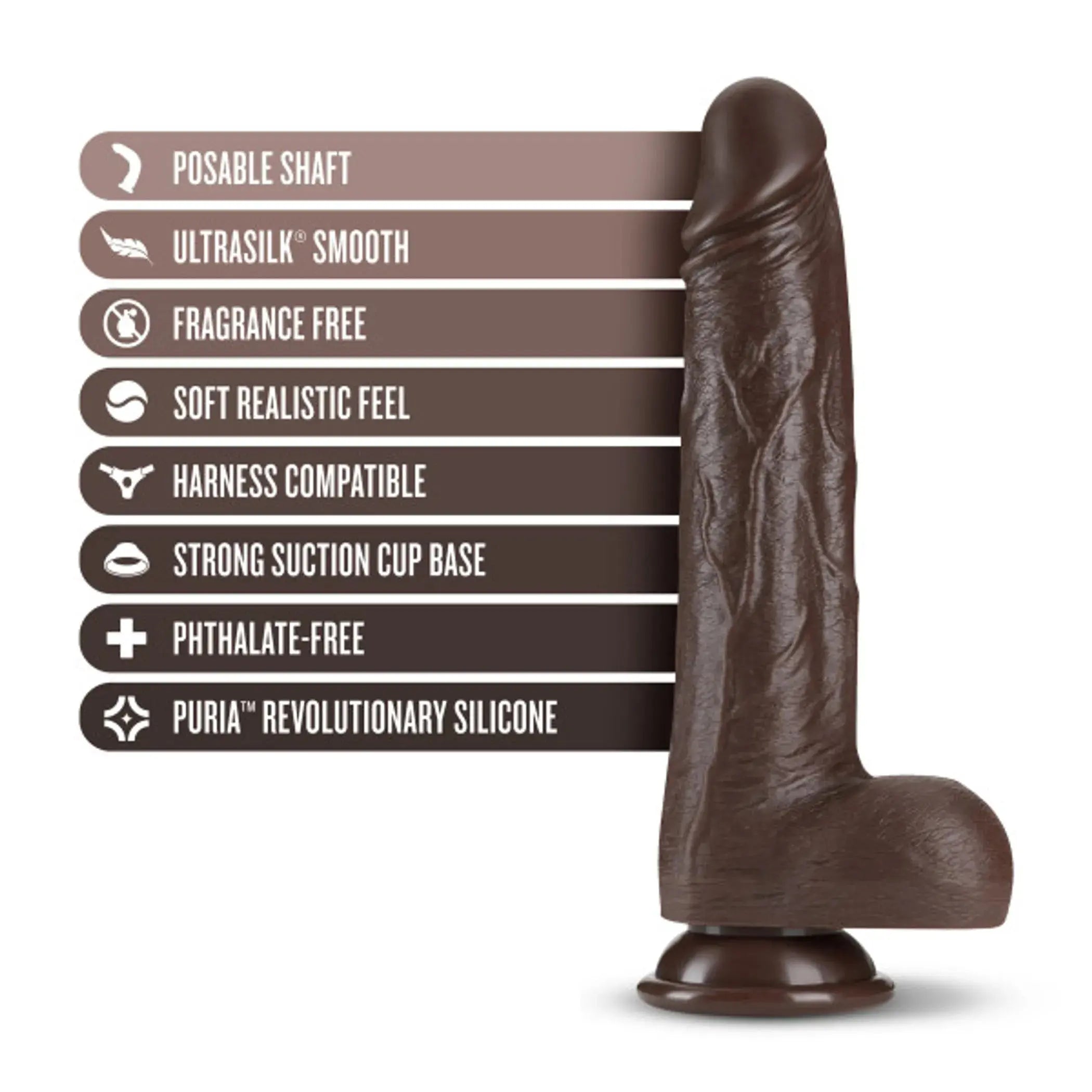 Dr. Skin Dr. Murphy 8-Inch Thrusting Dildo Chocolate Blush Novelties