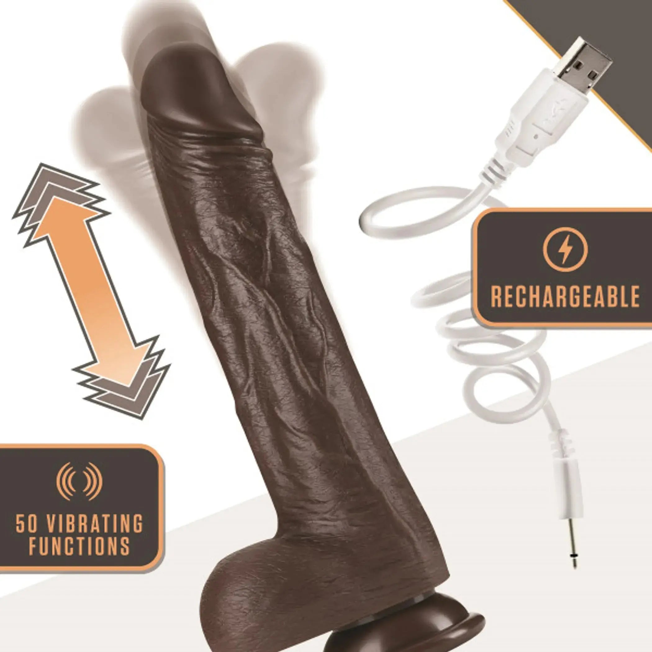 Dr. Skin Dr. Murphy 8-Inch Thrusting Dildo Chocolate Blush Novelties