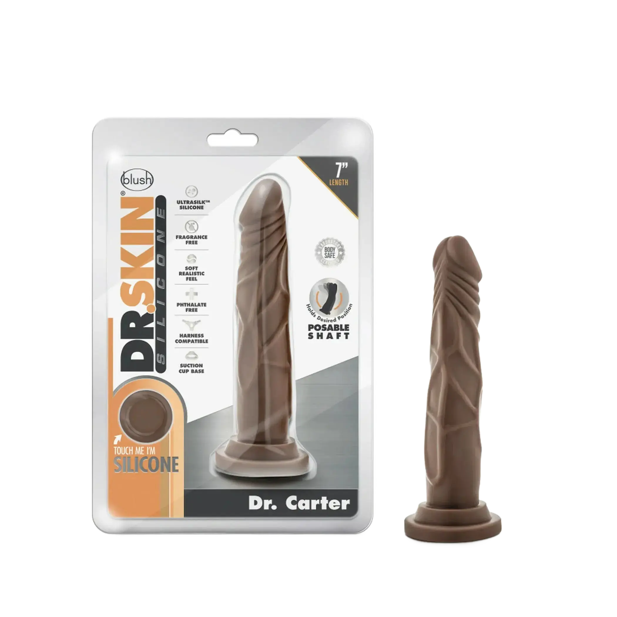 DR SKIN SILICONE DR CARTER 7 IN CHOCOLATE Blush Novelties