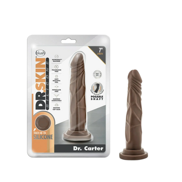 DR SKIN SILICONE DR CARTER 7 IN CHOCOLATE Blush Novelties