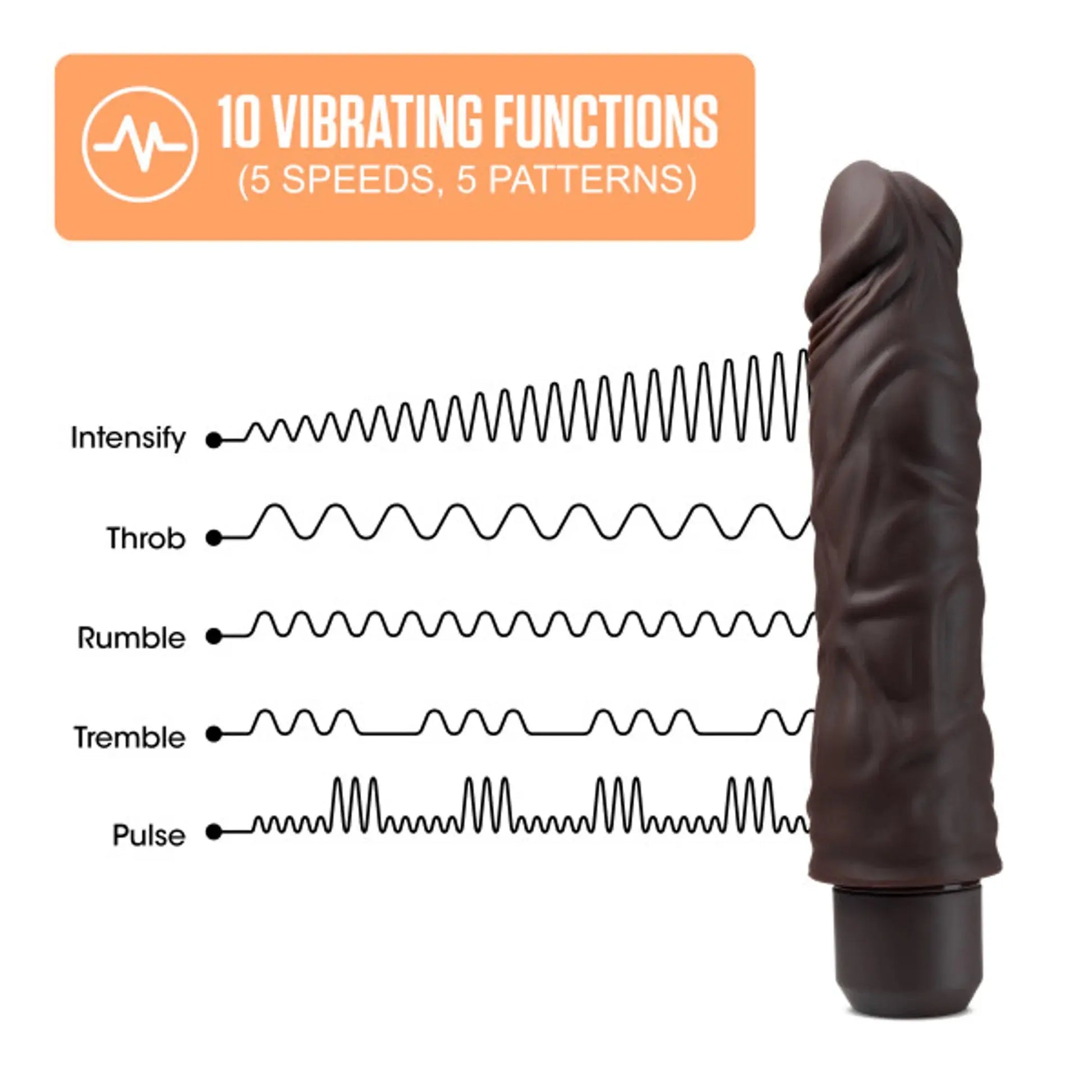 Dr. Skin Silicone Dr. David 8-Inch Vibrating Dildo Brown Blush Novelties