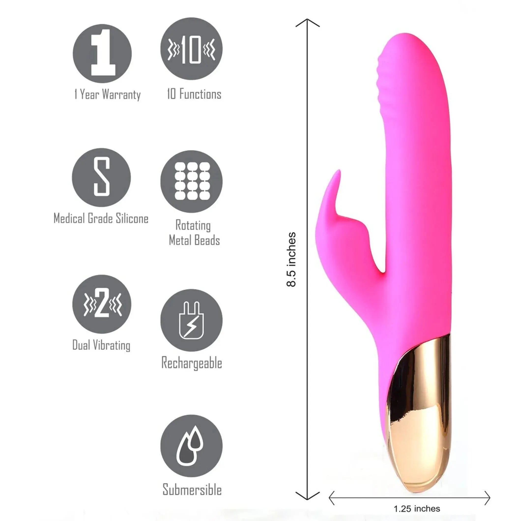 Dream Silicone Rabbit Vibrator Rechargeable Pink Maia Toys