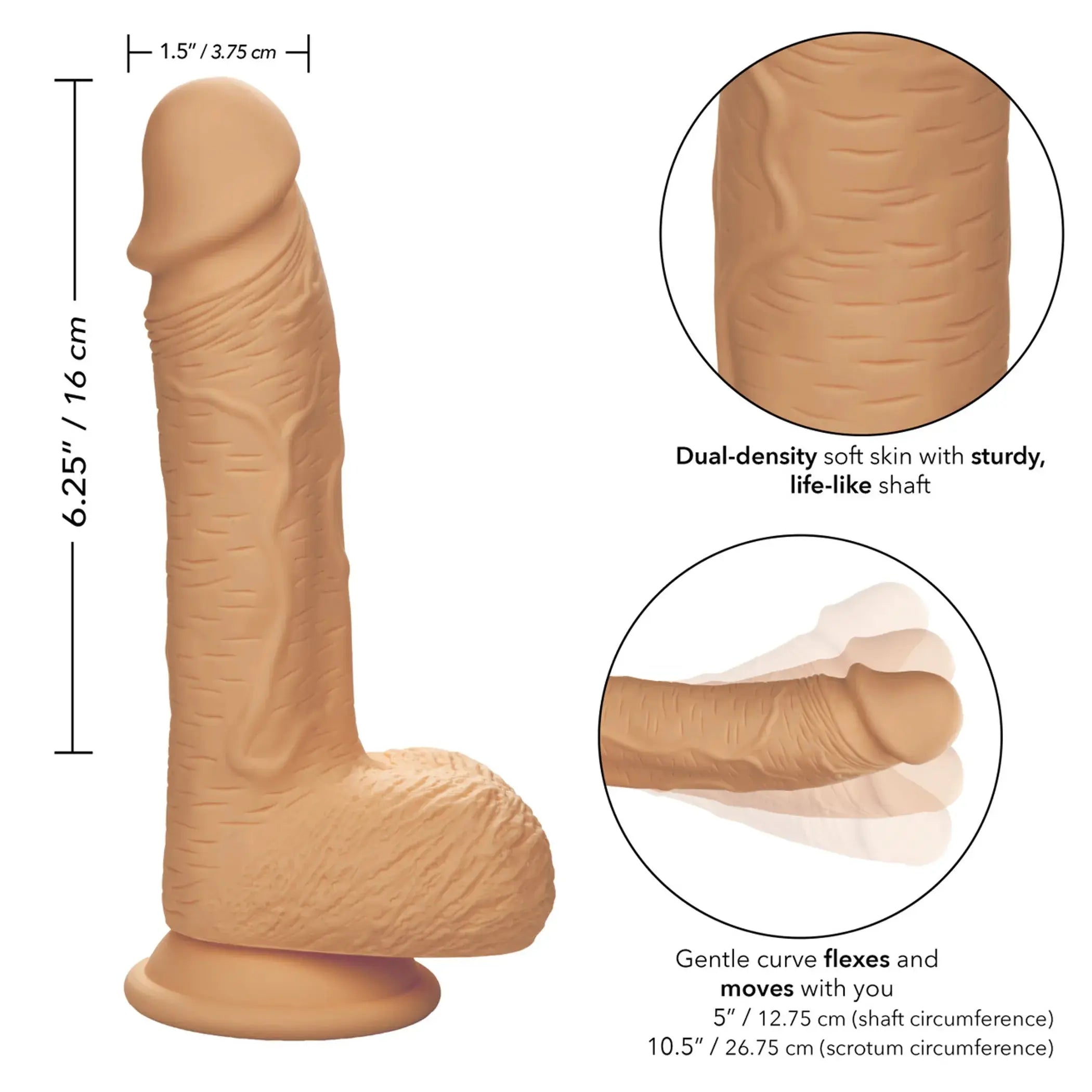 Dual Density Silicone Stud 6.25in Ivory California Exotic Novelties