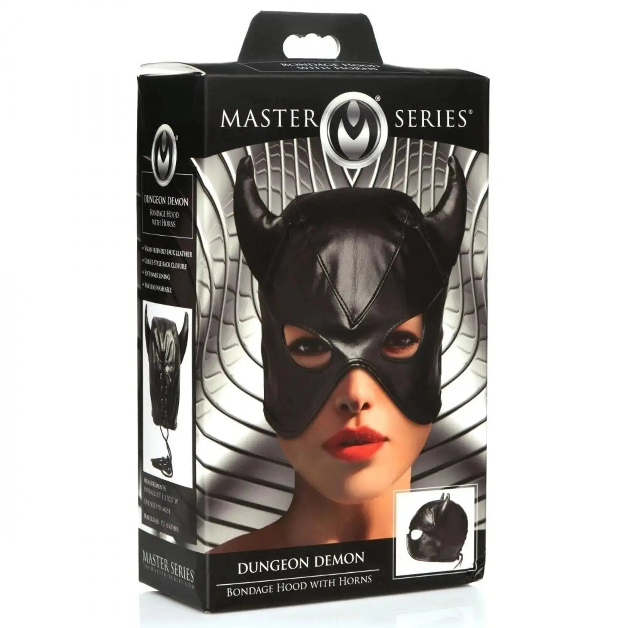 Dungeon Demon Bondage Hood with Horns XR Brands