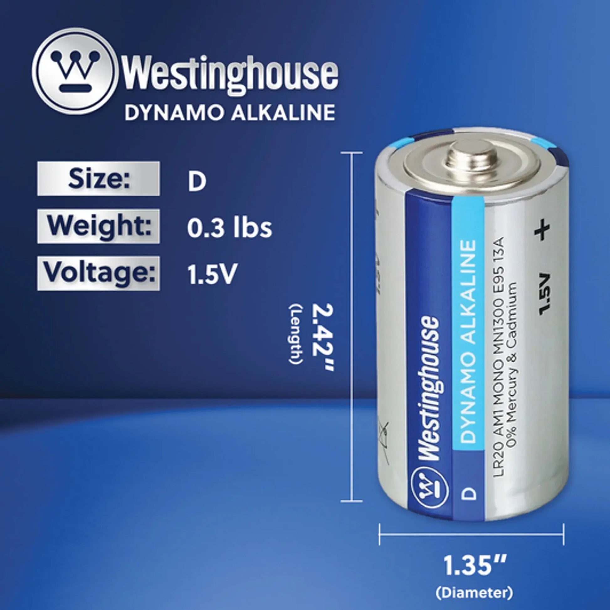 Dynamo 1.5V Alkaline Batteries - 12 Pack Westinghouse