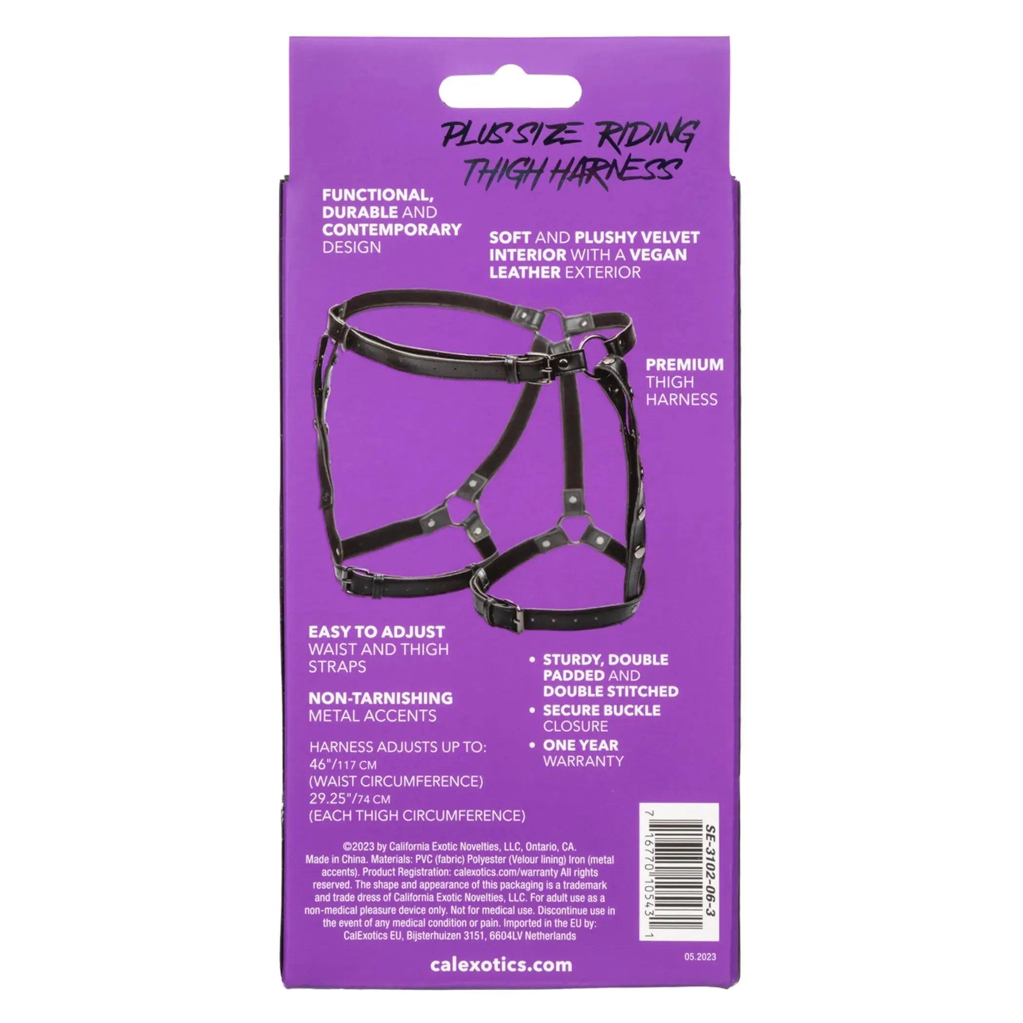 EUPHORIA PLUS SIZE RIDING THIGH HARNESS California Exotic Novelties