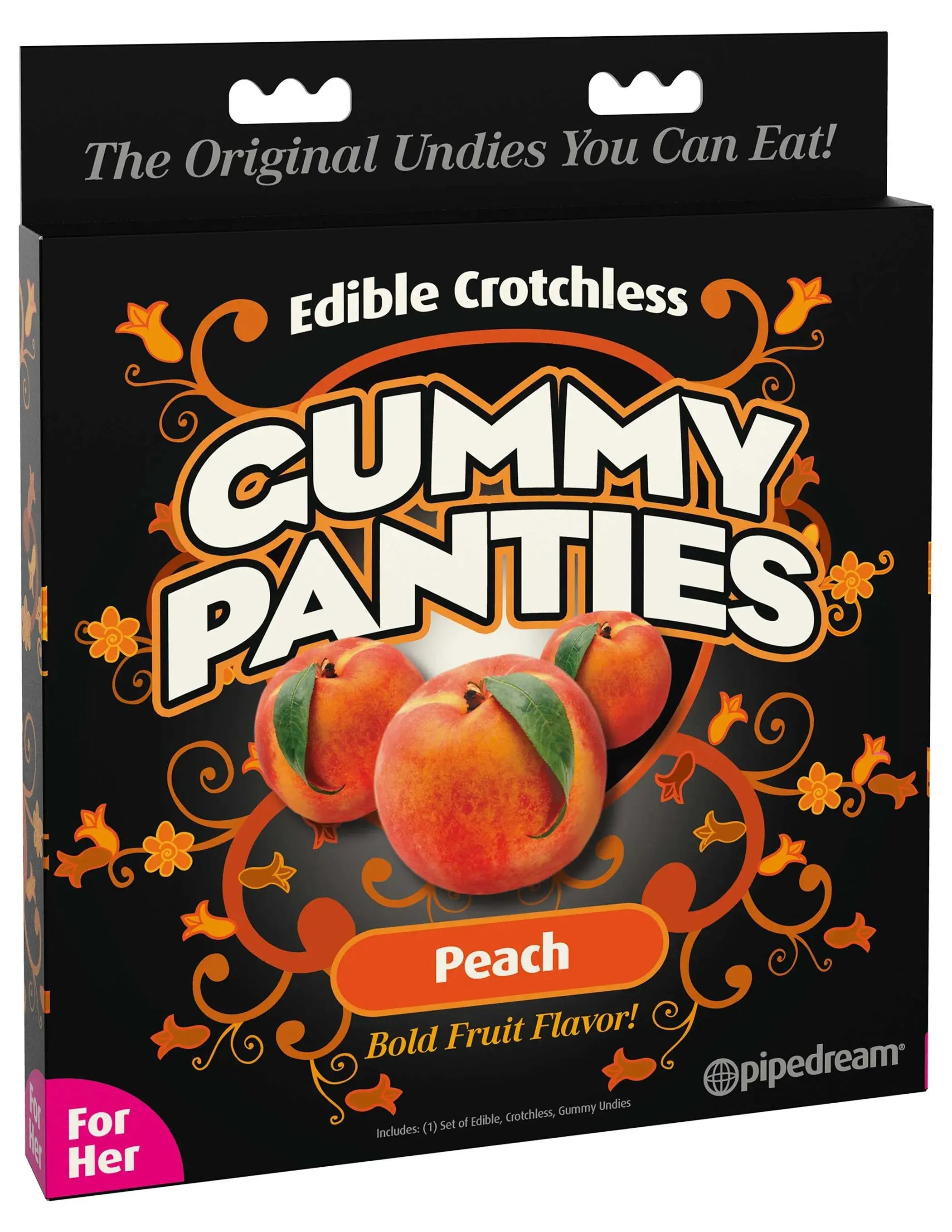 Edible Crotchless Gummy Panties Peach Pipedream Products