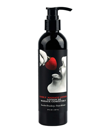EDIBLE MASSAGE LOTION STRAWBERRY 8OZ Earthly Body