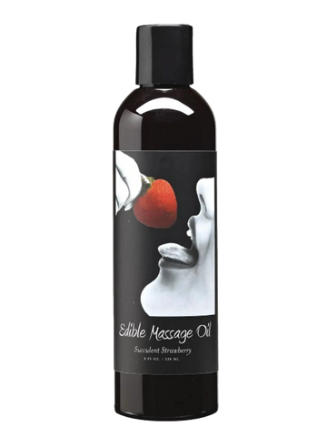 MASSAGE OIL EDIBLE STRAWBERRY 8 OZ Earthly Body