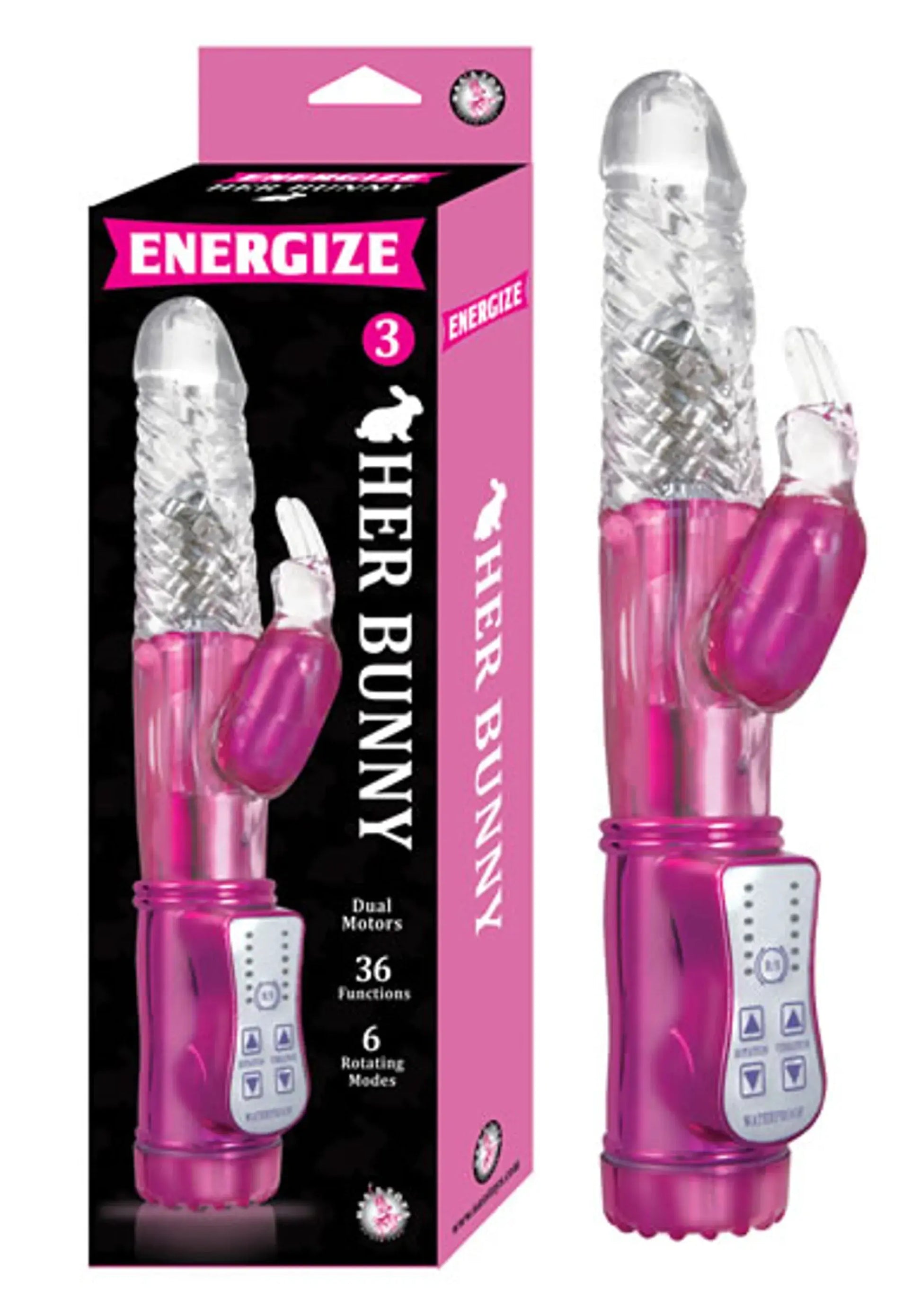 Energize Her Bunny 3 Pink Rabbit Vibrator Nasstoys