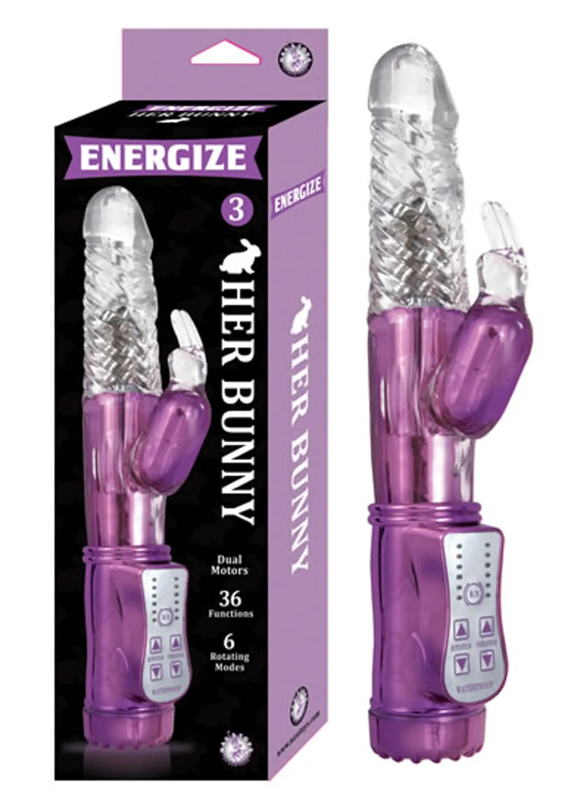 Energize Her Bunny 3 Purple Rabbit Vibrator Nasstoys