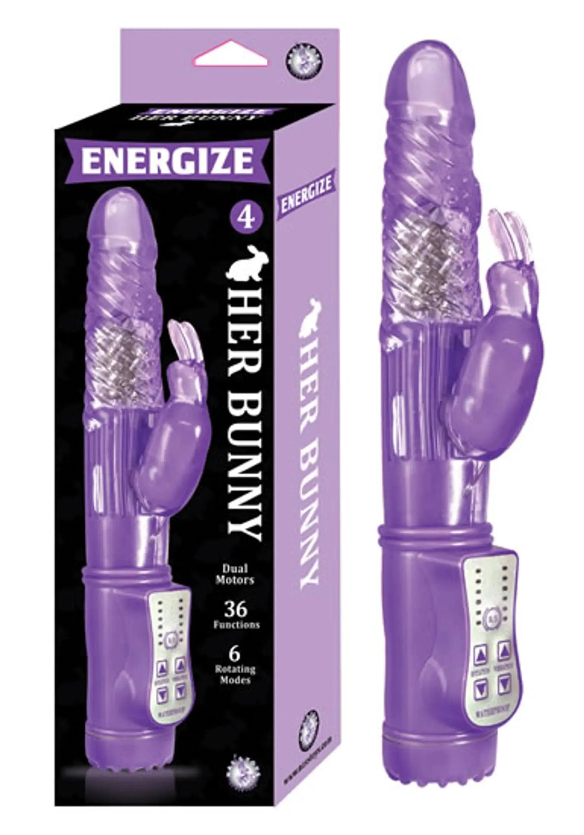 Energize Her Bunny 4 Purple Rabbit Vibrator Nasstoys