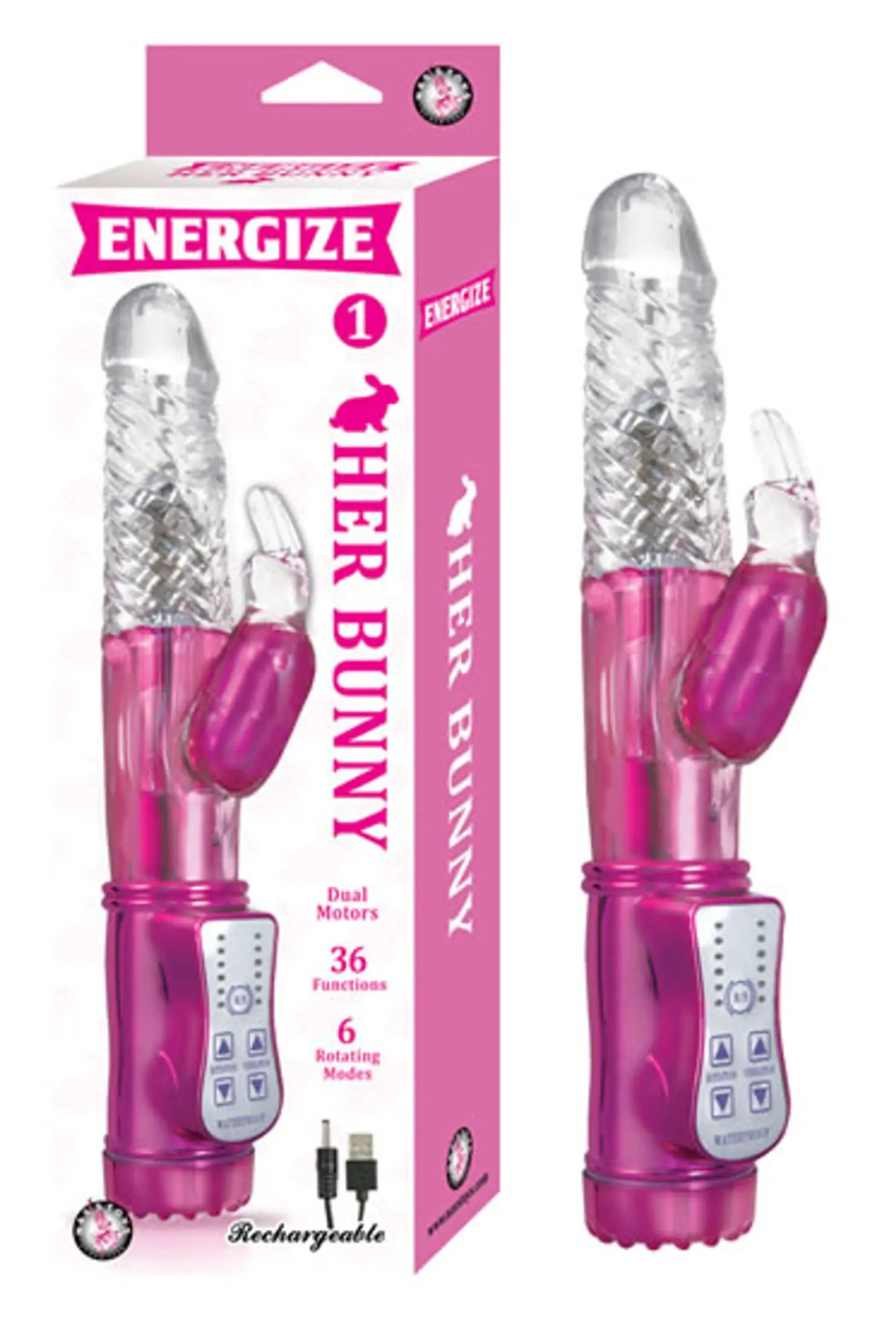 Energize Her Bunny Pink Rabbit Vibrator Nasstoys