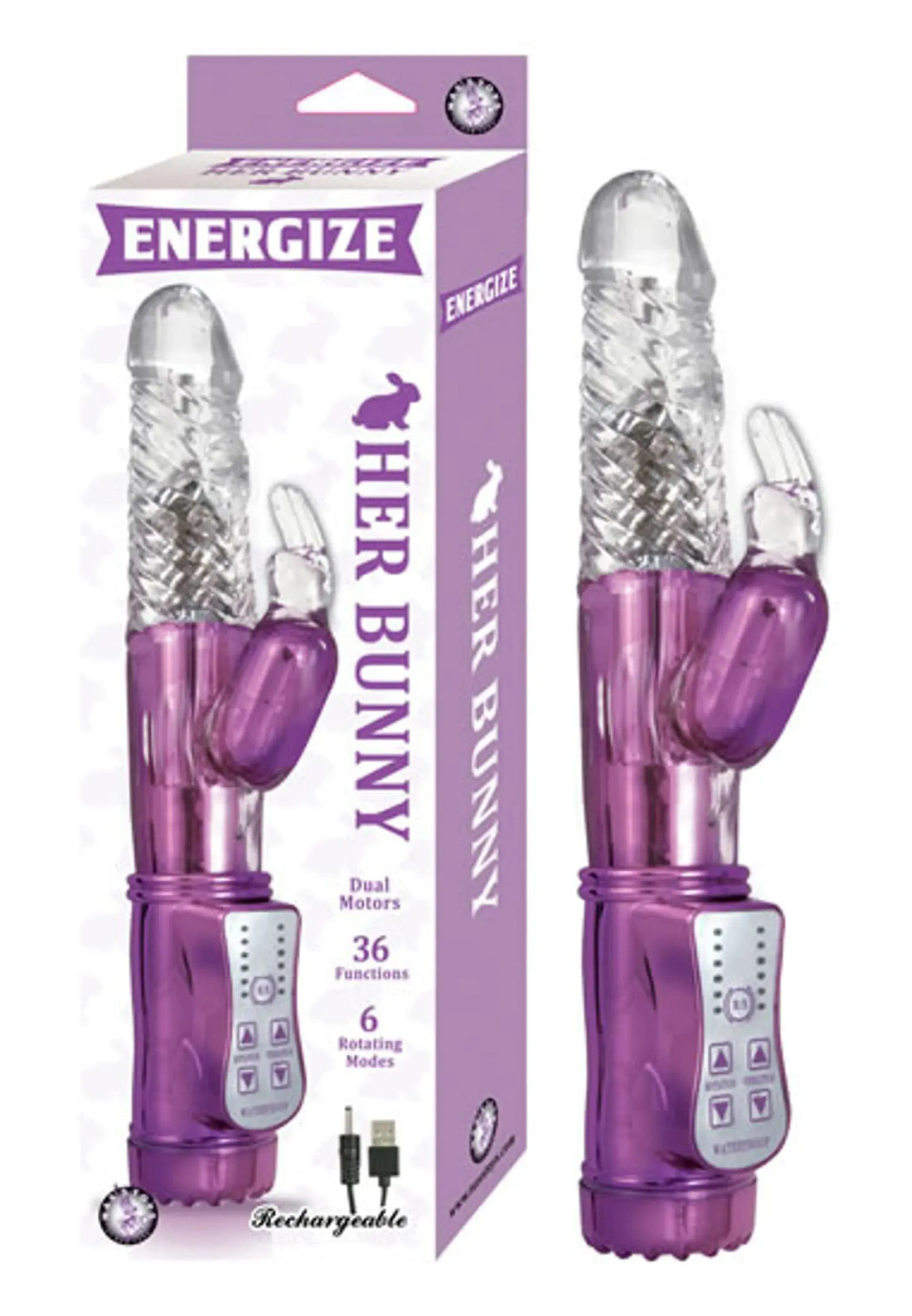 Energize Her Bunny Vibrator In Purple Nasstoys