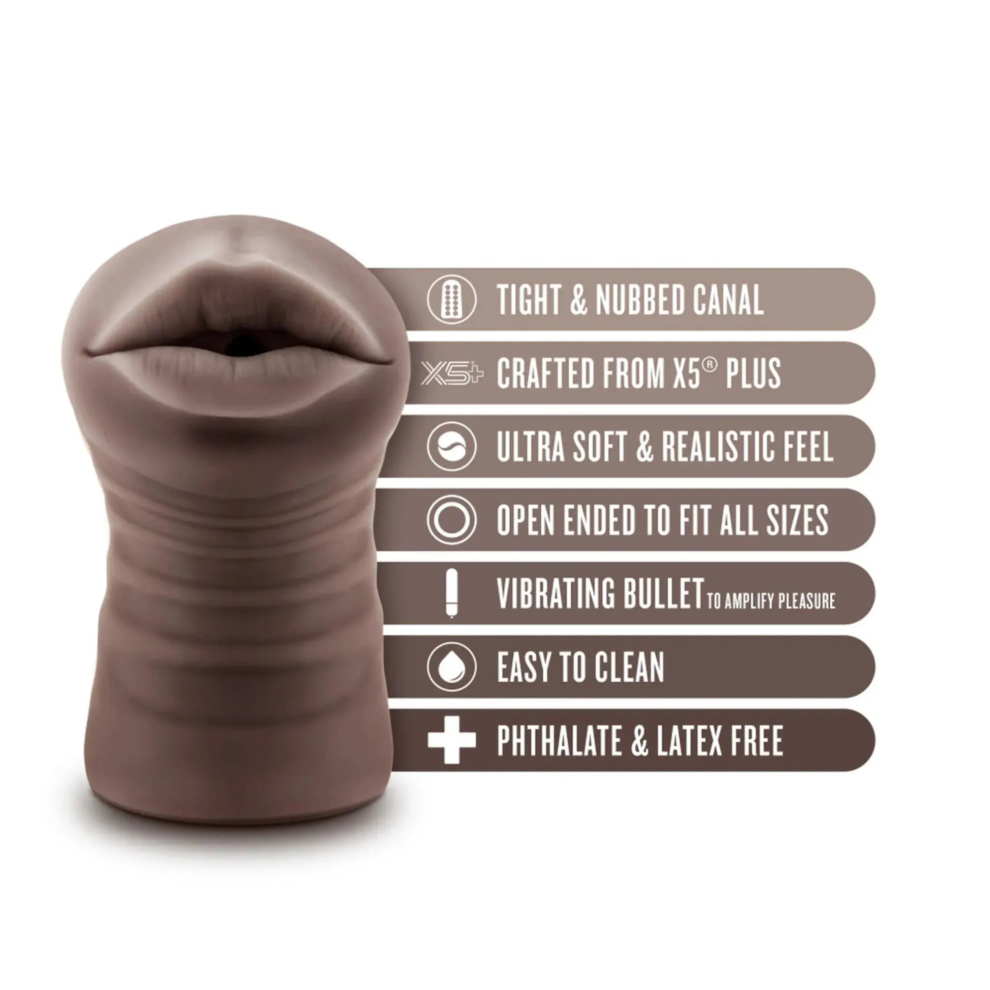 Enlust Krystal Vibrating Stroker - Brown Blush Novelties