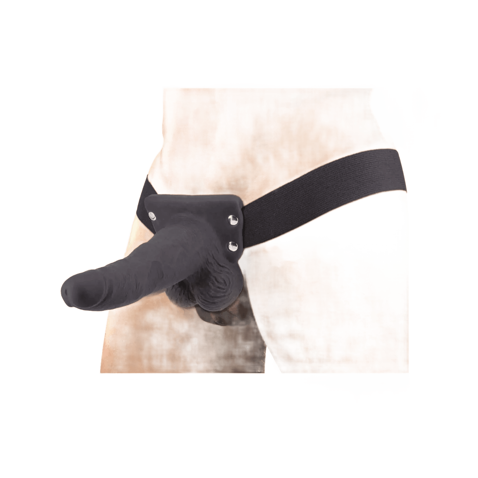 ERECTION ASSISTANT HOLLOW STRAP-ON 6 VIBRATING BLACK " Nasstoys