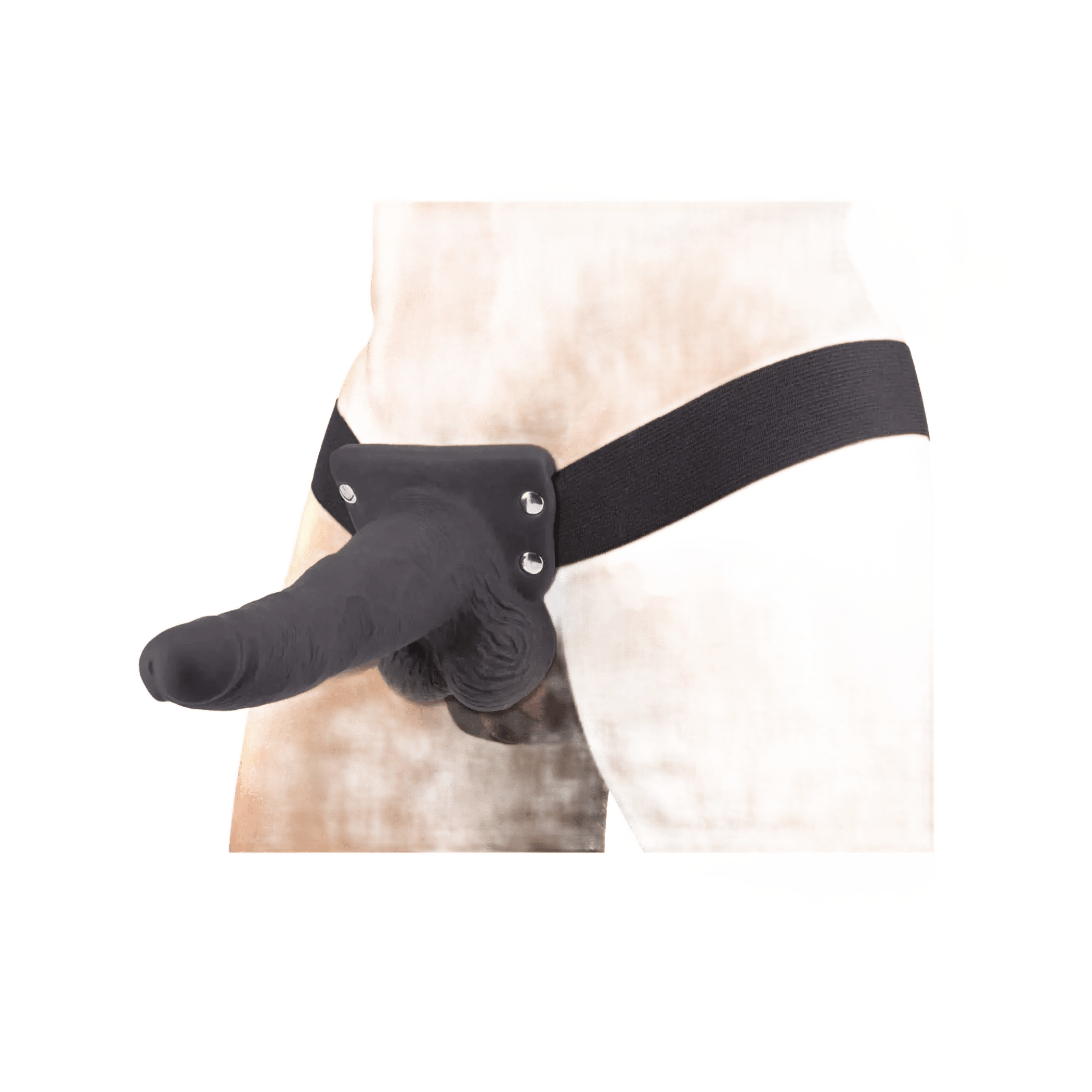 ERECTION ASSISTANT HOLLOW STRAP-ON 6 VIBRATING BLACK " Nasstoys