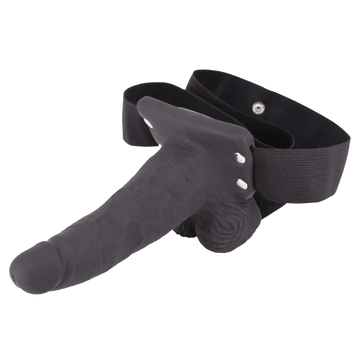 ERECTION ASSISTANT HOLLOW STRAP-ON 6 VIBRATING BLACK " Nasstoys