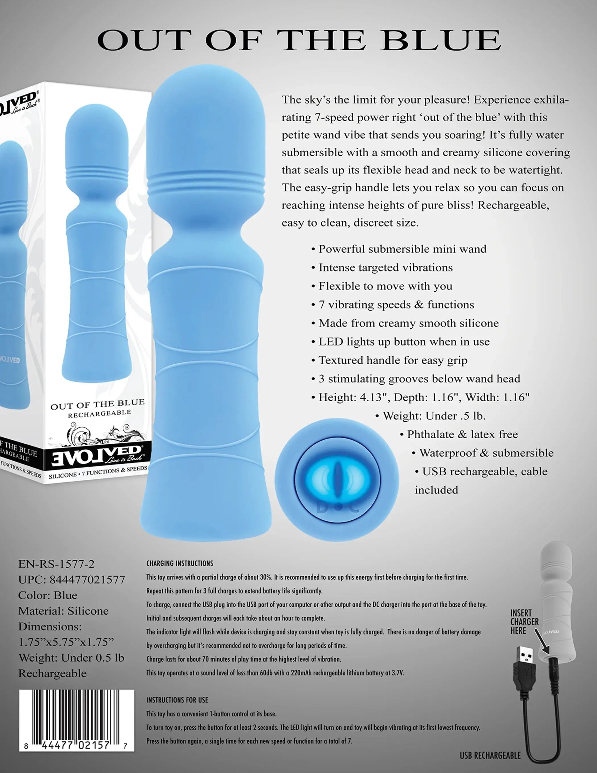 Evolved Out of the Blue Vibrator Evolved Novelties