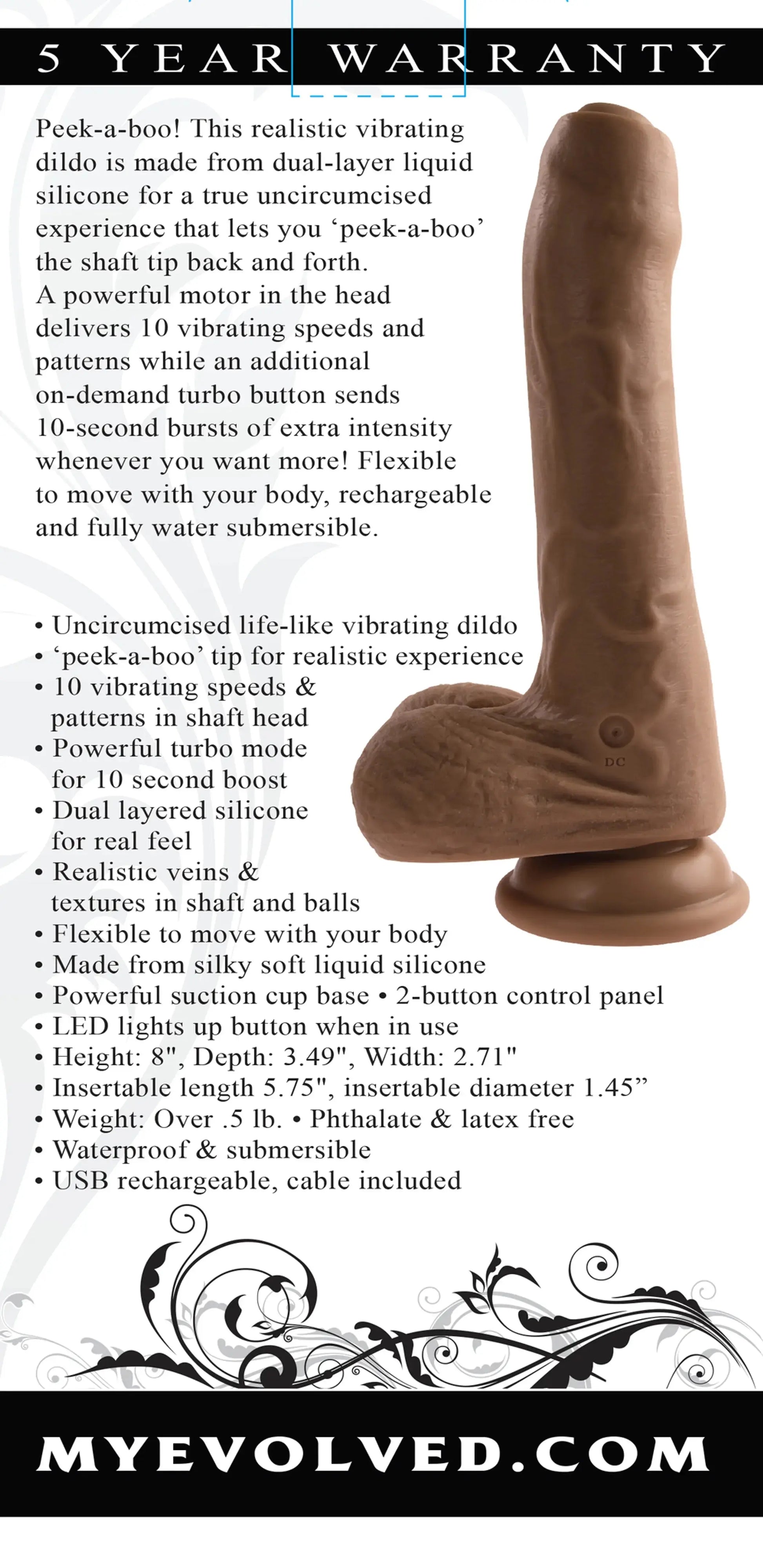 Evolved Peek A Boo Vibrating Dildo Dark Evolved Novelties