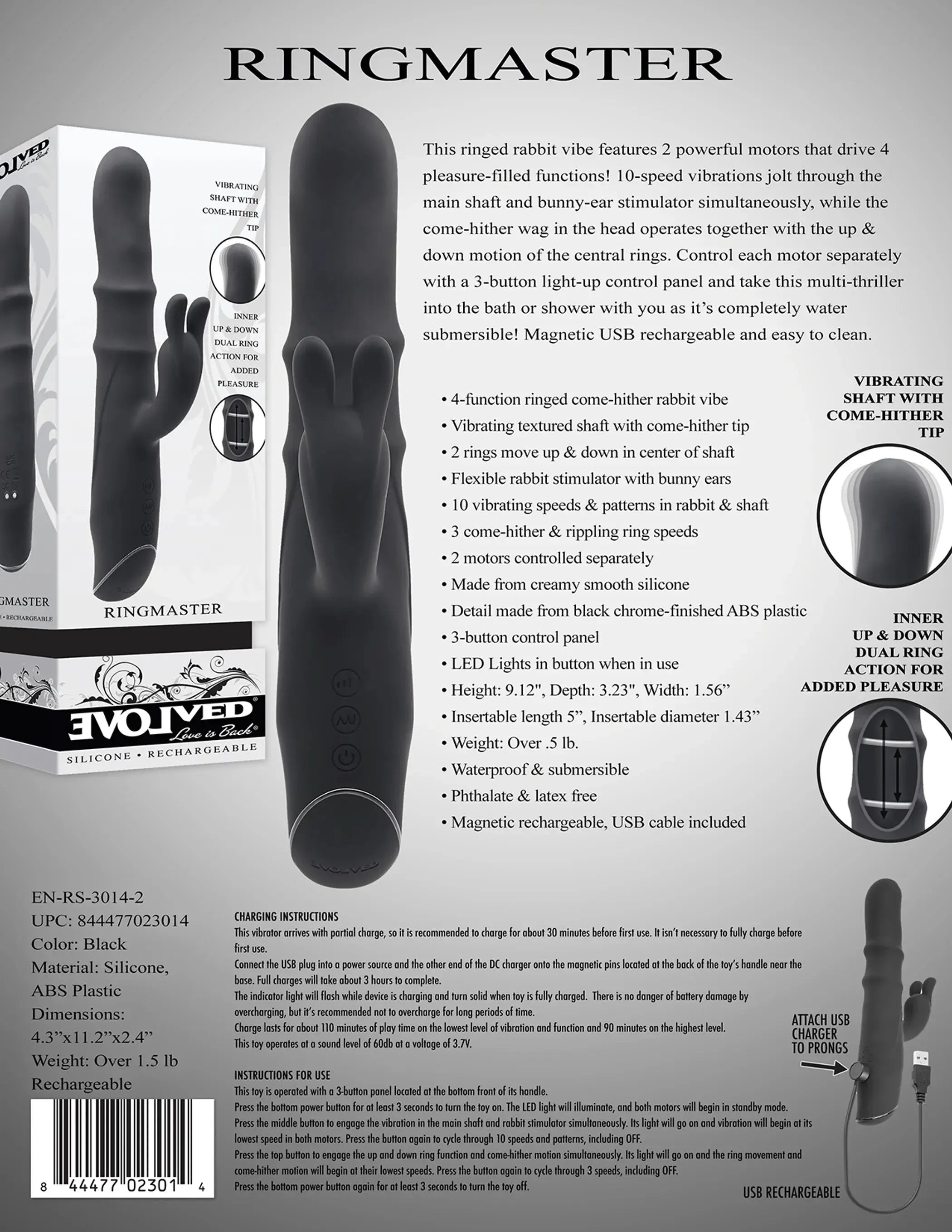 Evolved Ringmaster Rabbit Vibrator Evolved Novelties